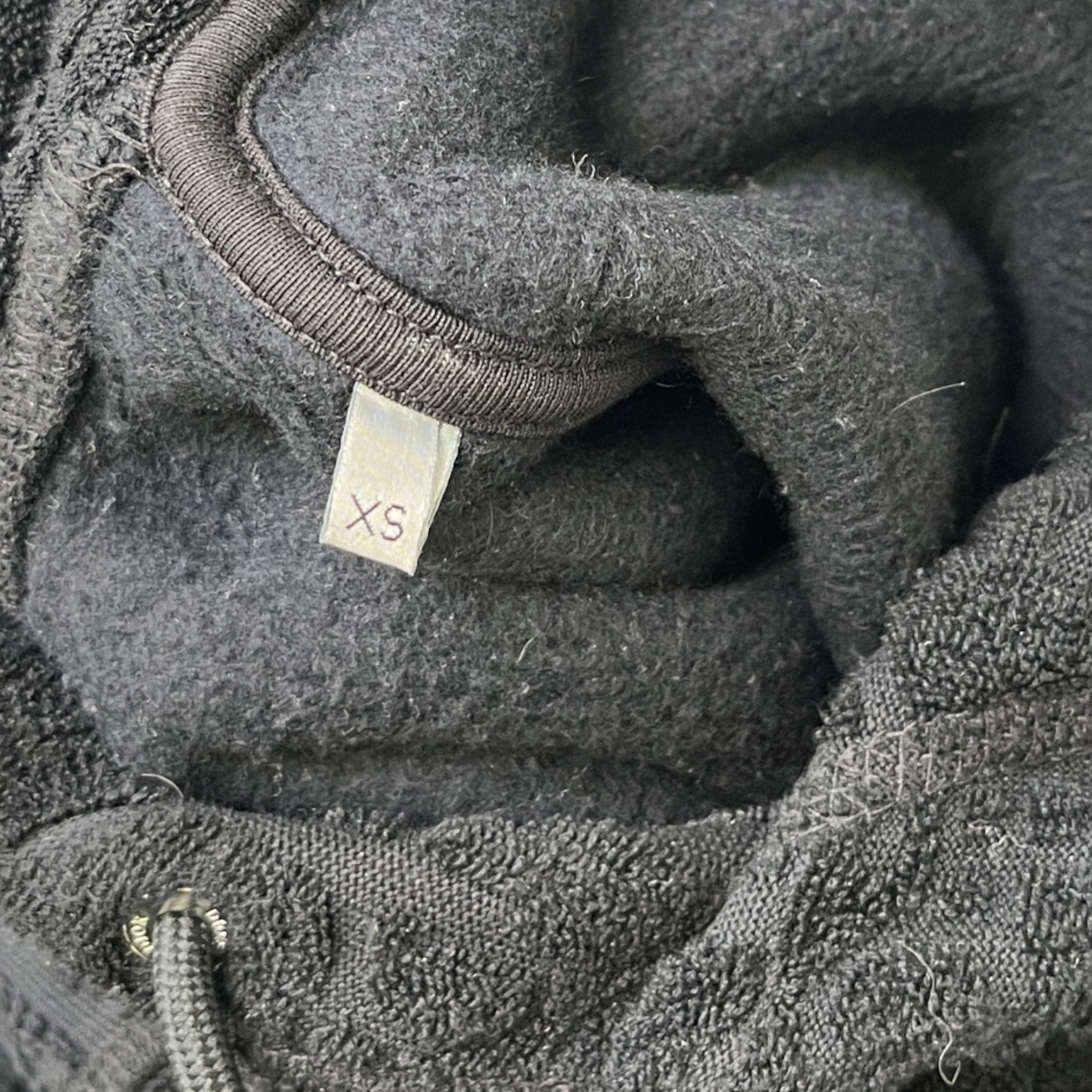 Men's Oblique Towelling Hoodie Black Size XS