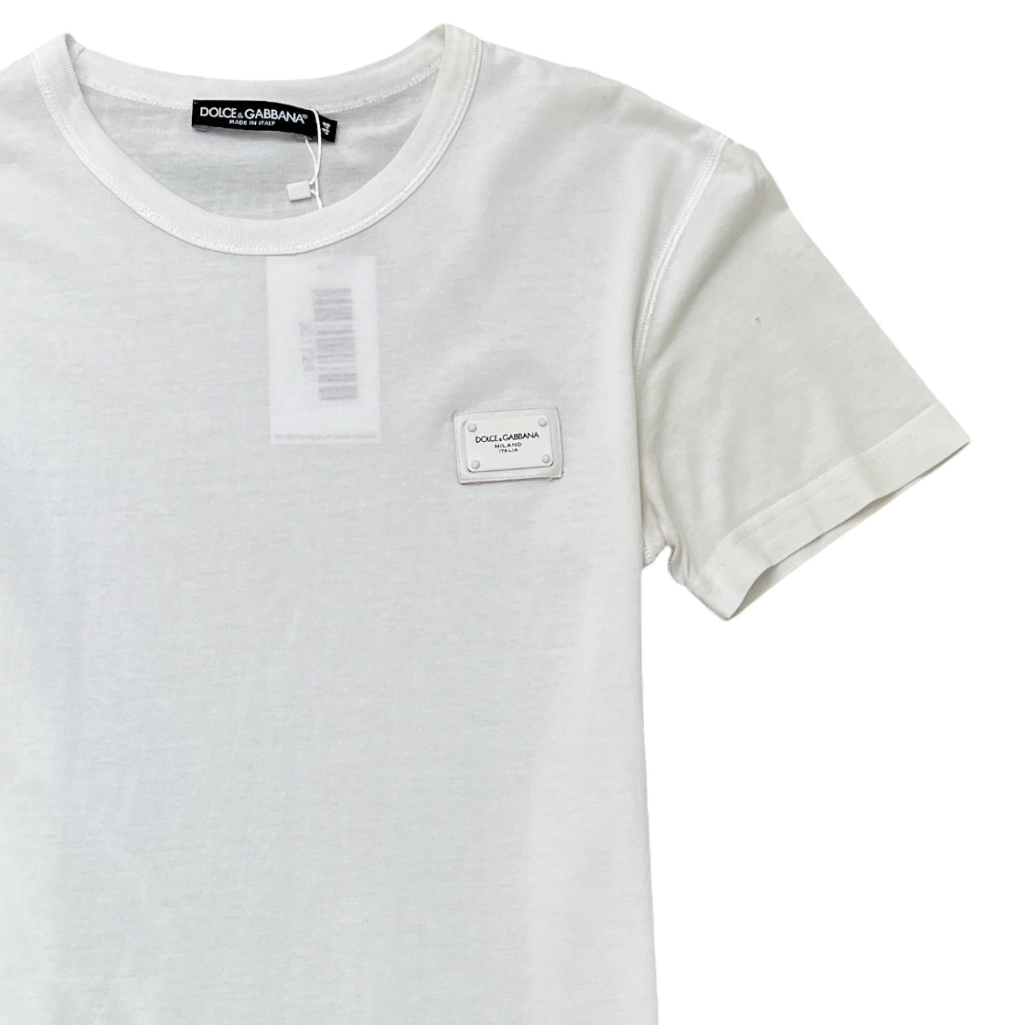 Men's Plaque Logo T-Shirt White Size IT 44 / UK XS