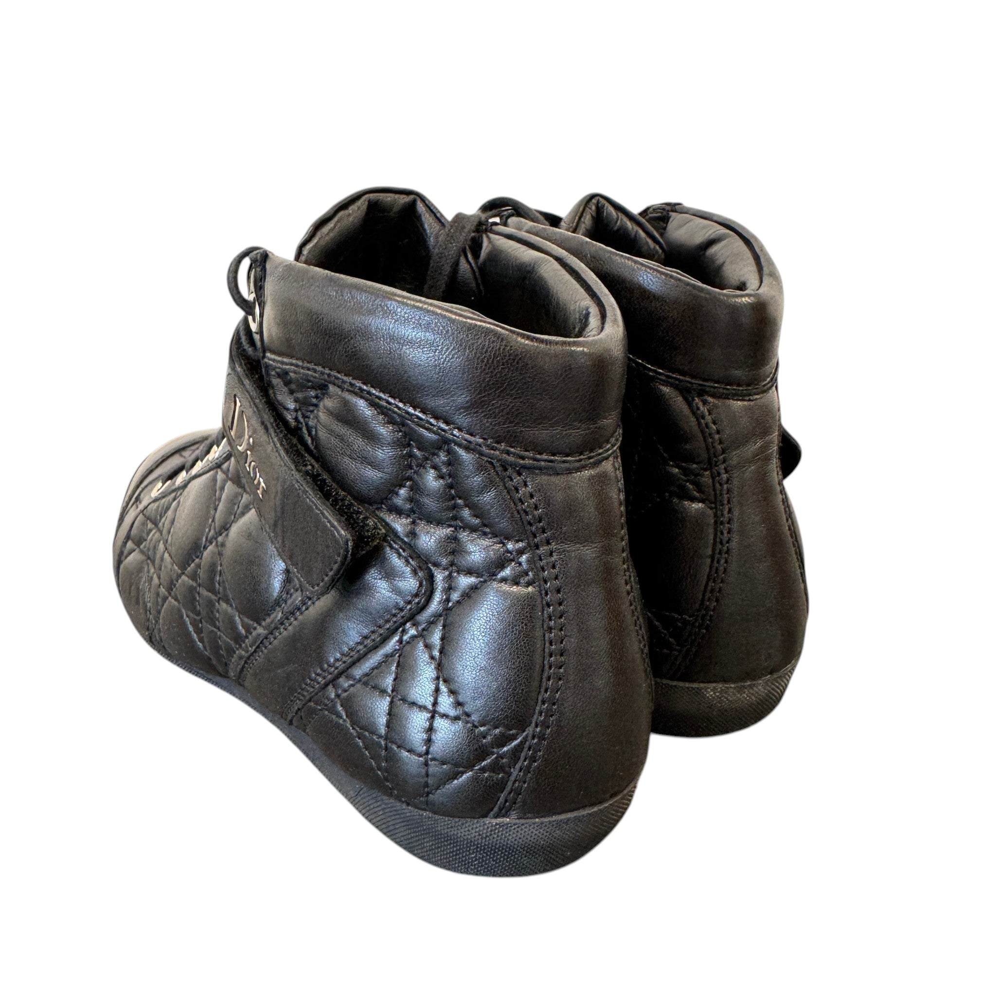 Women's Quilted Cannage High Trainers Black Size EU 35 / UK 2
