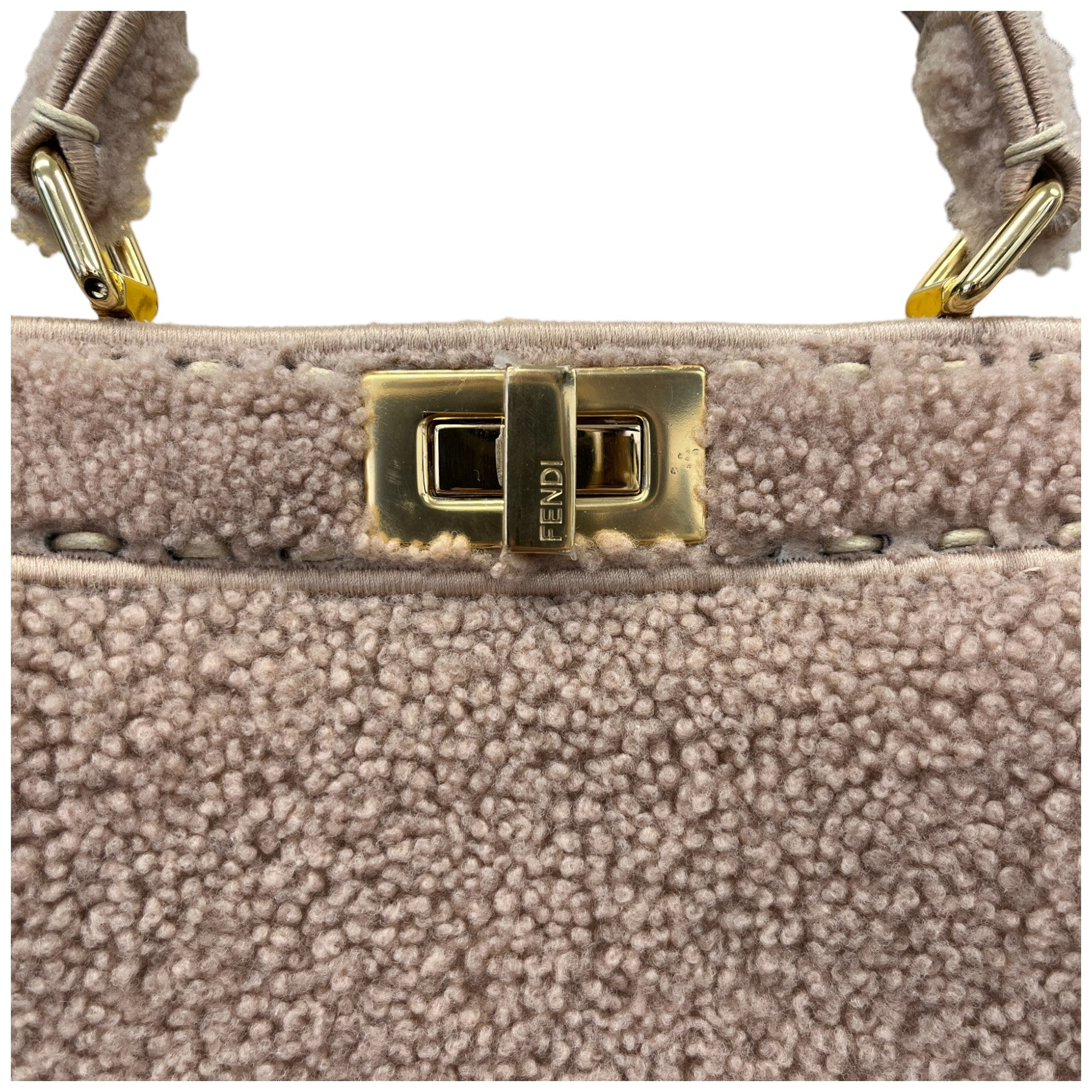 Women's Small Peekaboo Shearling Handbag Pink