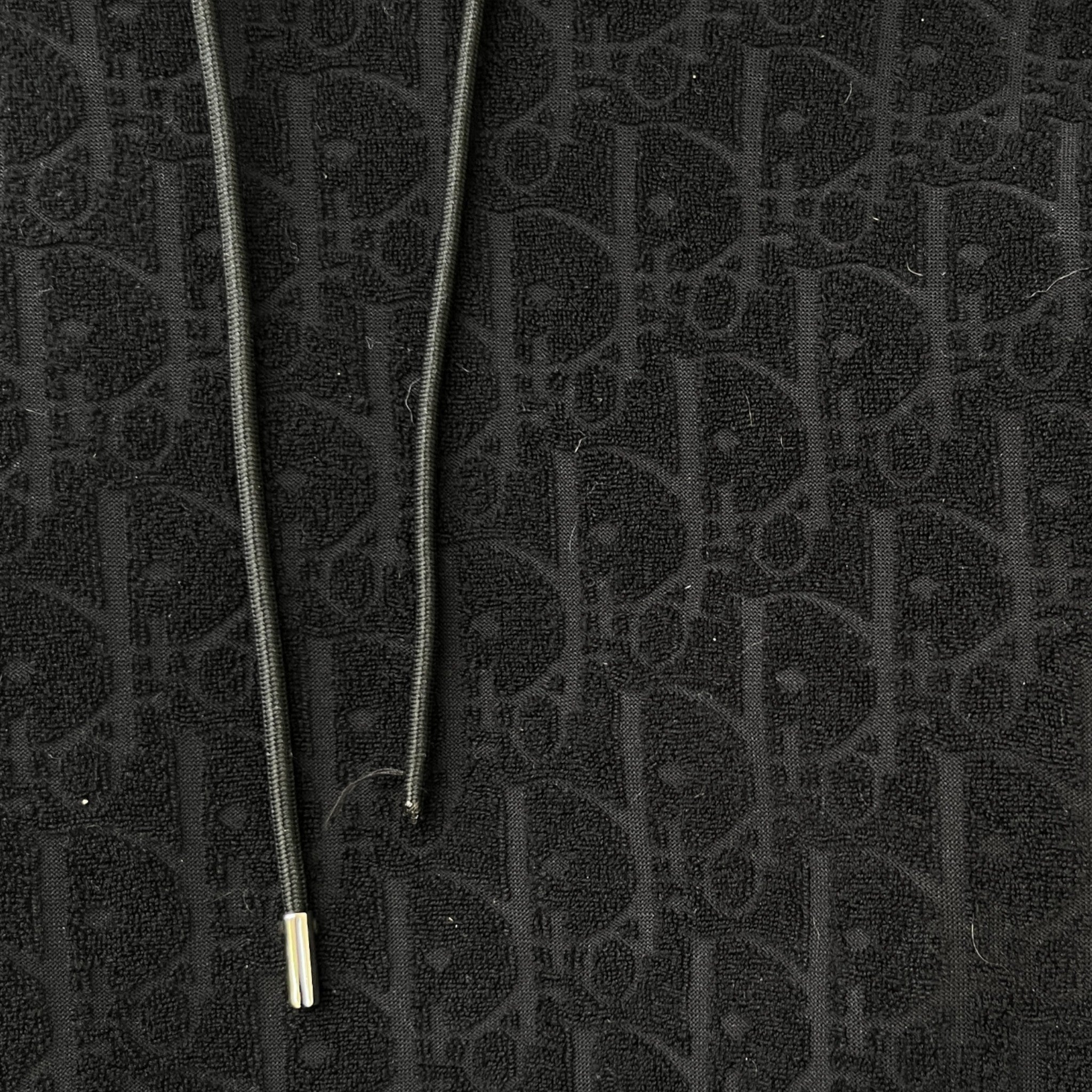 Men's Oblique Towelling Hoodie Black Size XS