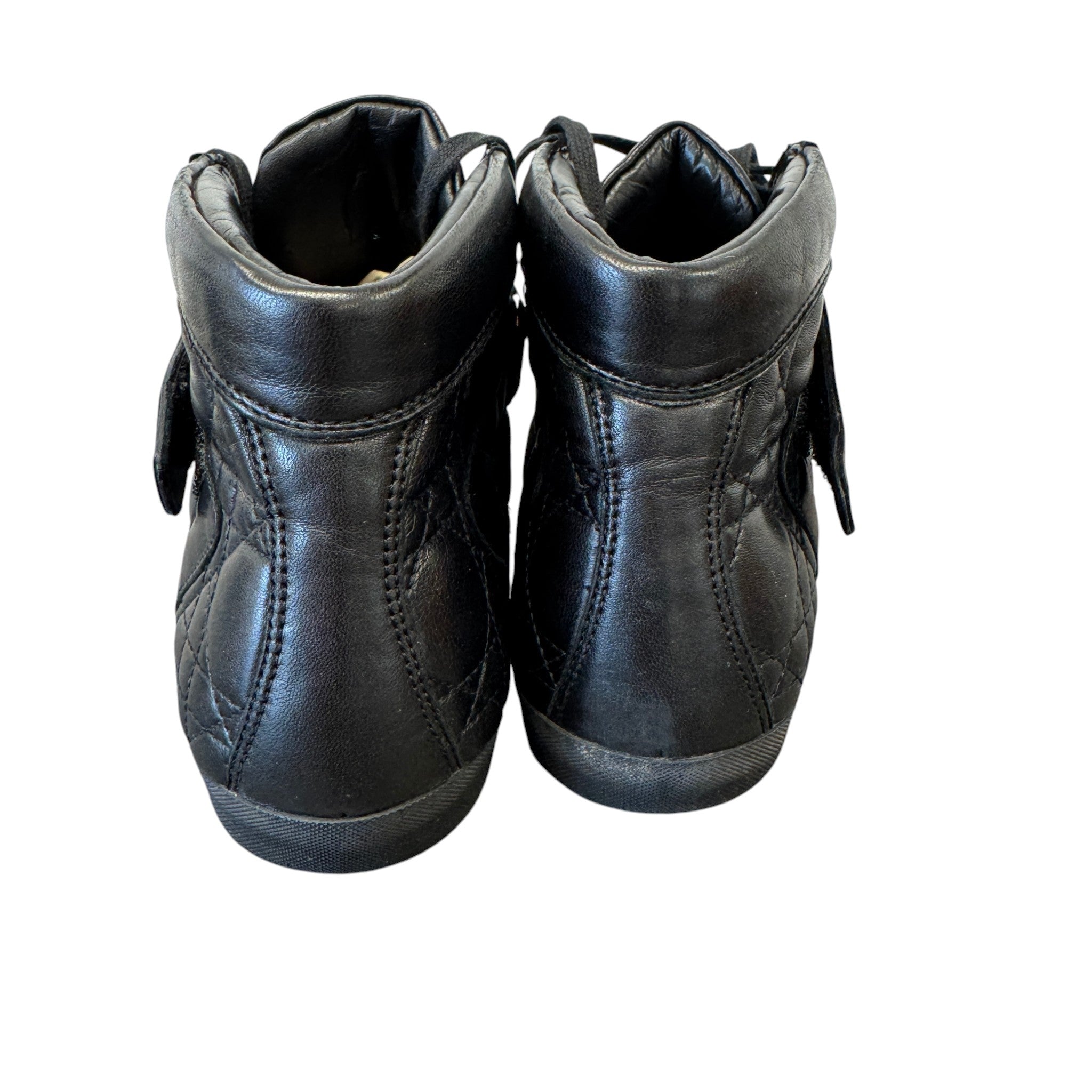 Women's Quilted Cannage High Trainers Black Size EU 35 / UK 2