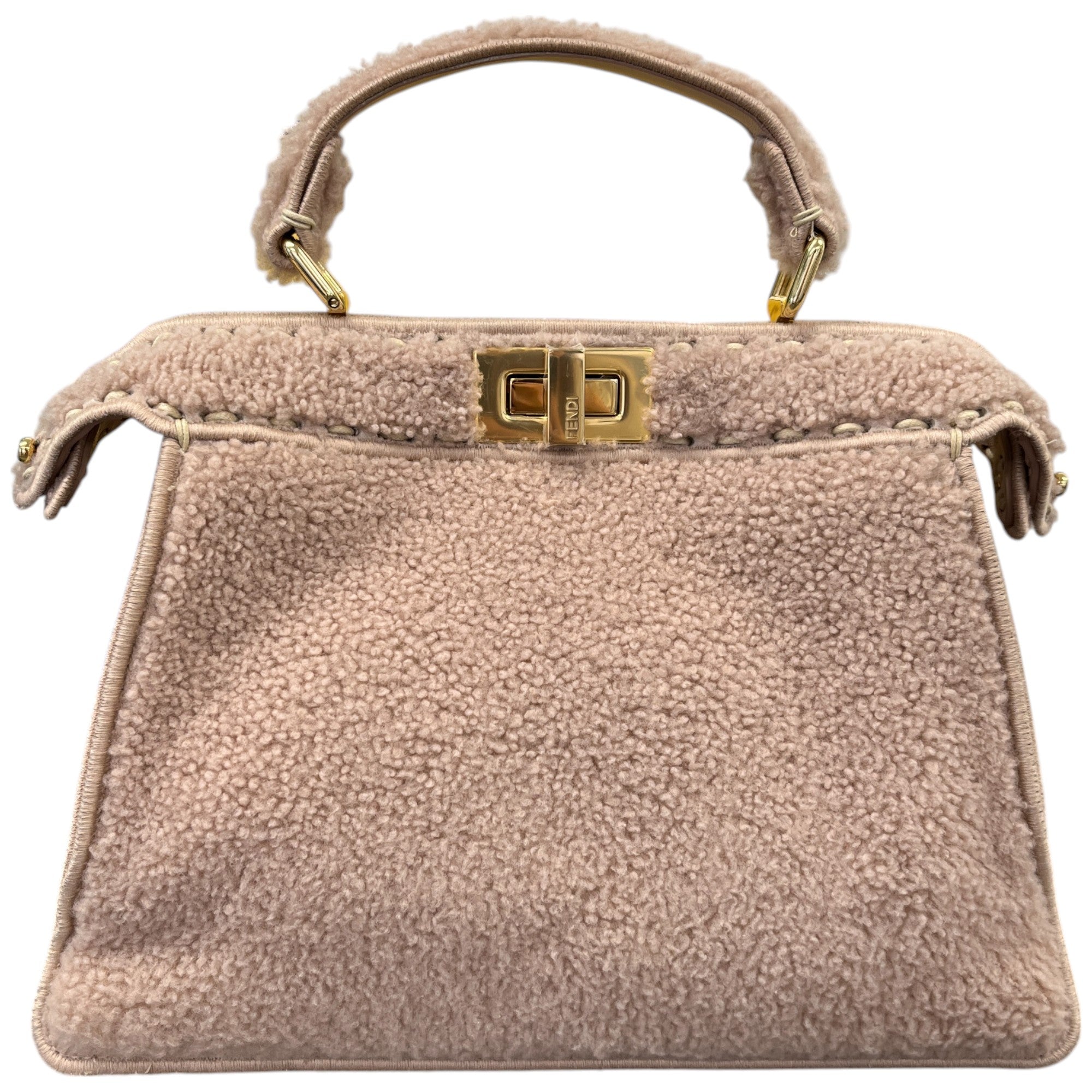 Women's Small Peekaboo Shearling Handbag Pink