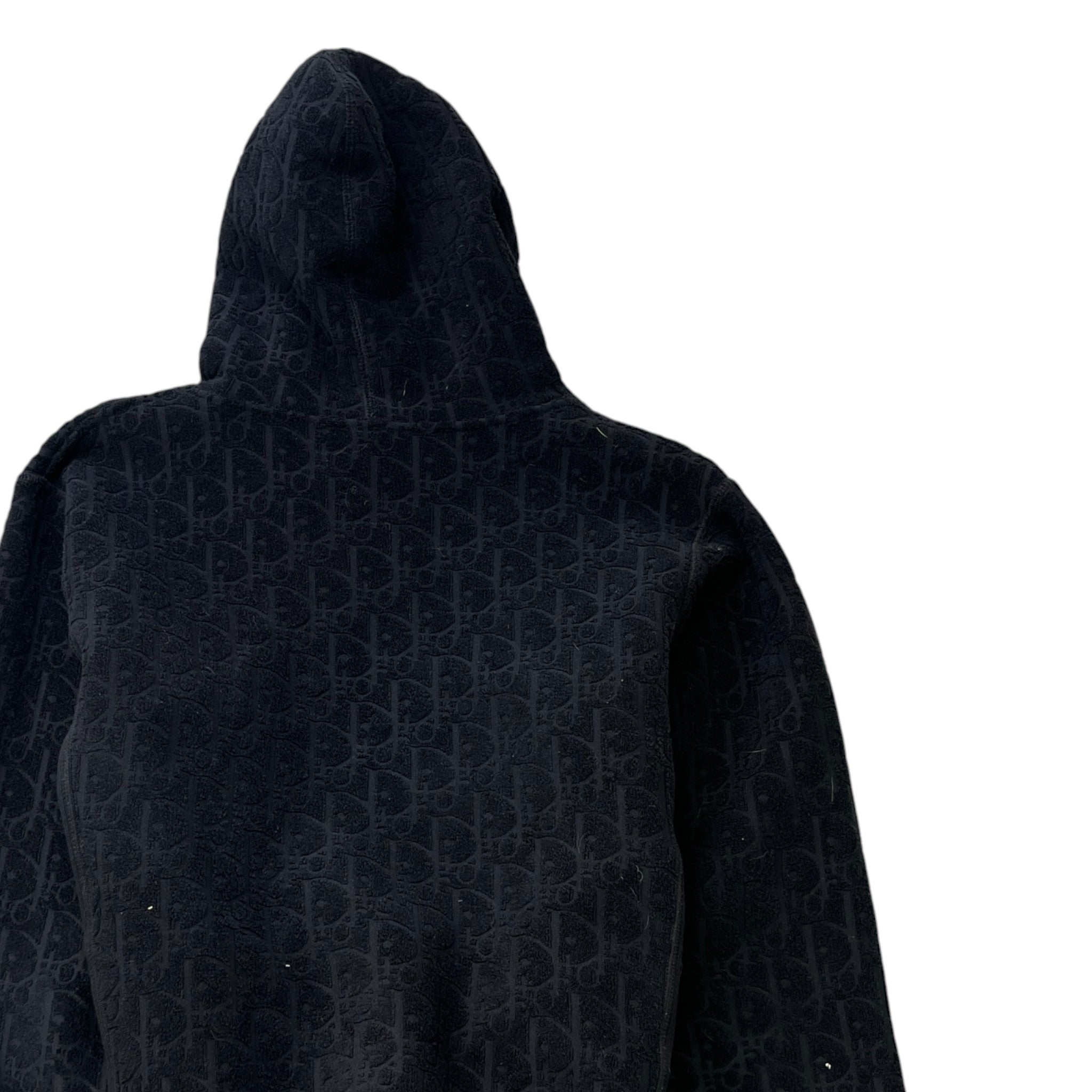 Men's Oblique Towelling Hoodie Black Size XS