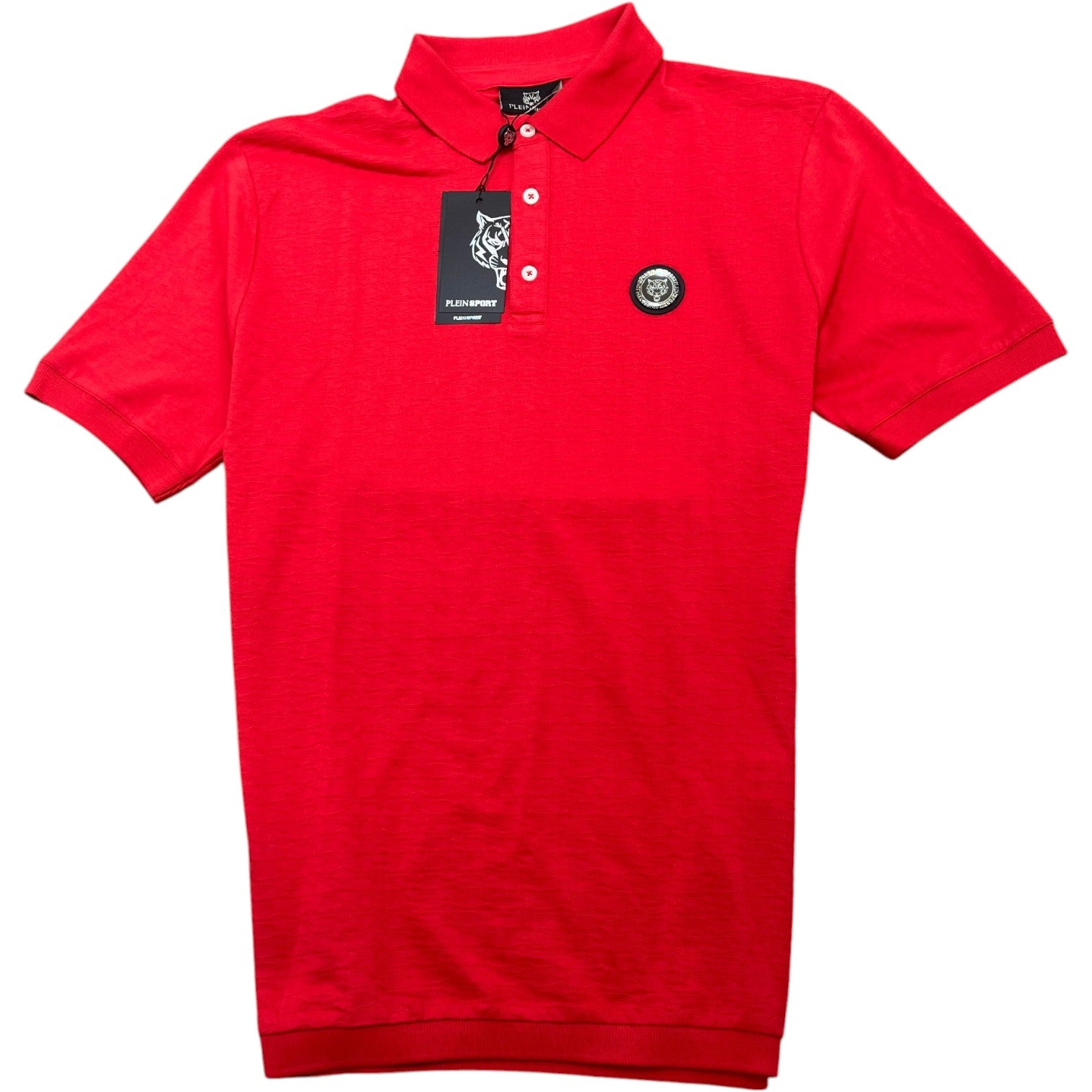 Men's Logo Patch Polo Shirt Red Size XL