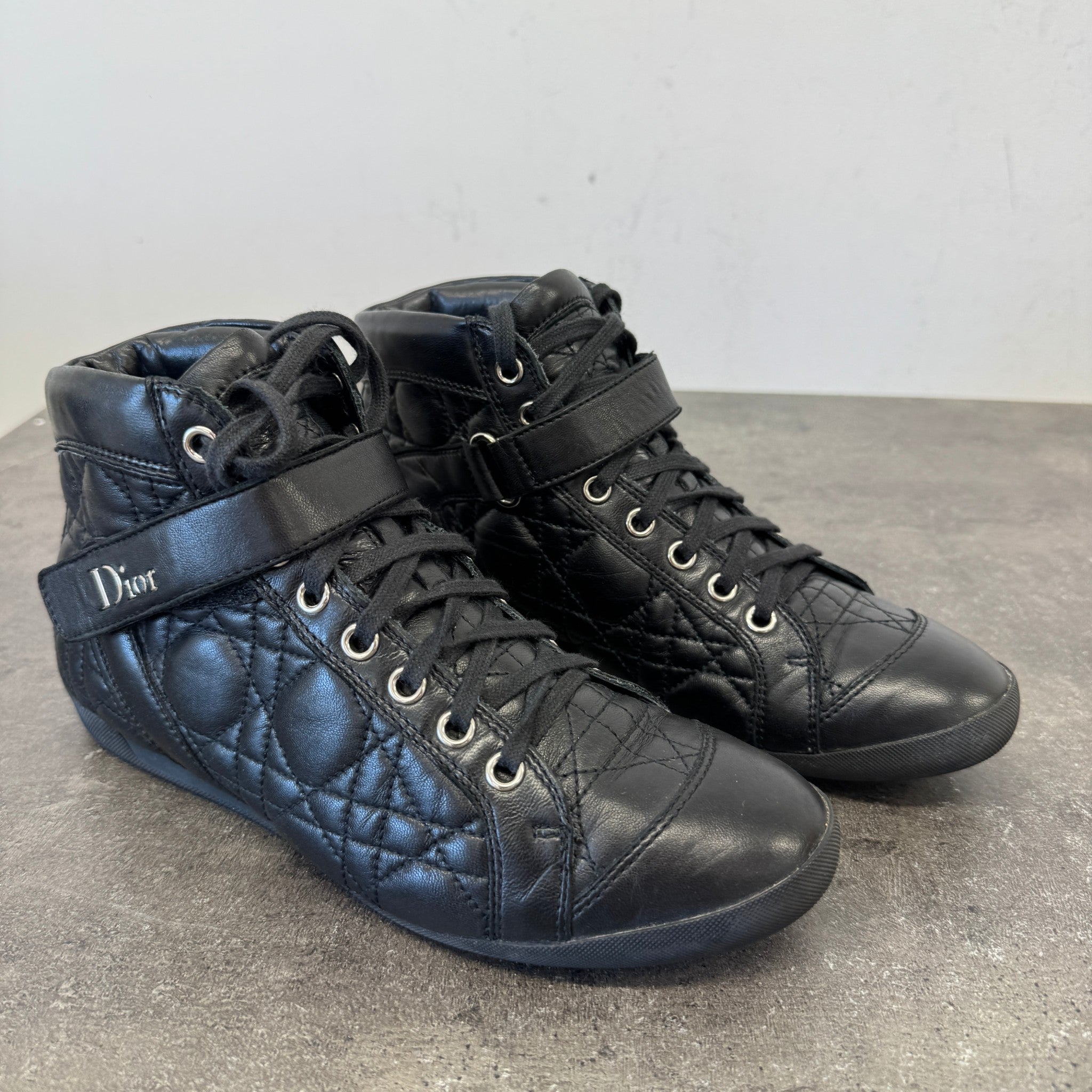 Women's Quilted Cannage High Trainers Black Size EU 35 / UK 2