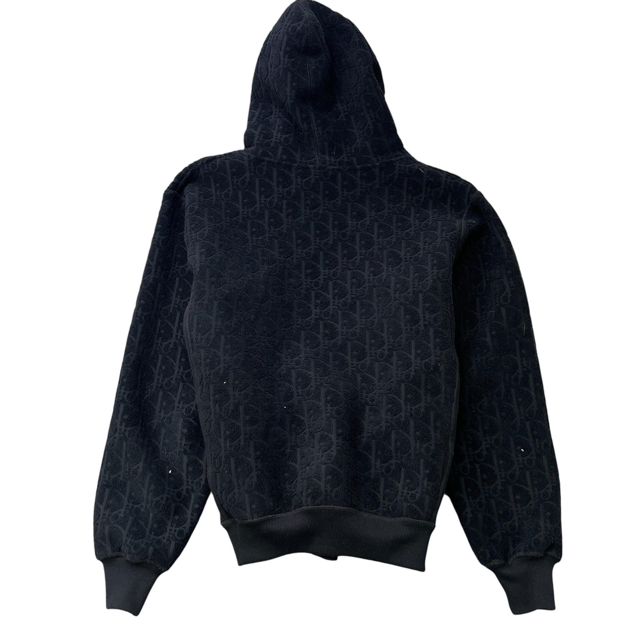 Men's Oblique Towelling Hoodie Black Size XS