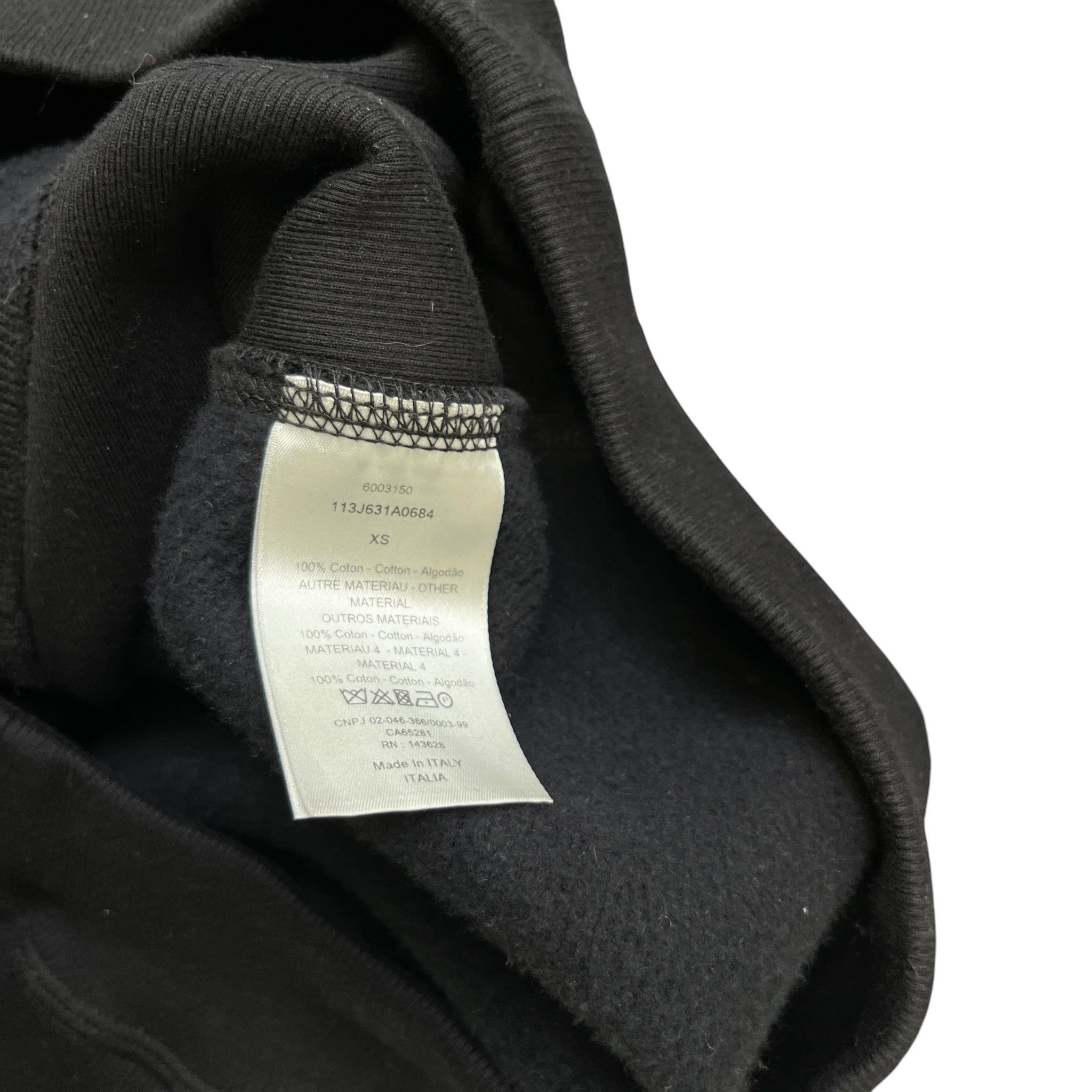 Men's Oblique Towelling Hoodie Black Size XS