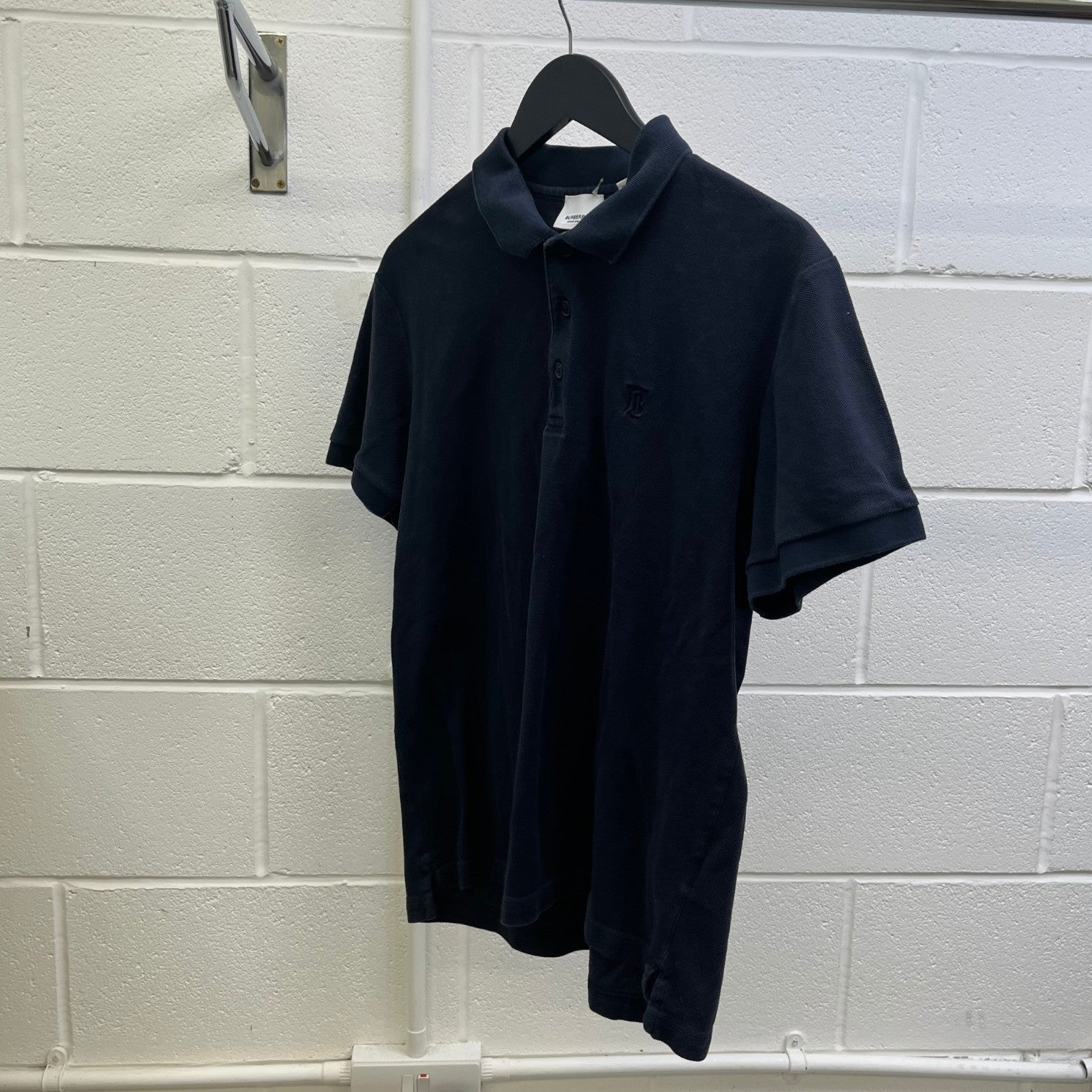 Men's Embroidered Logo Polo Shirt Navy Size L