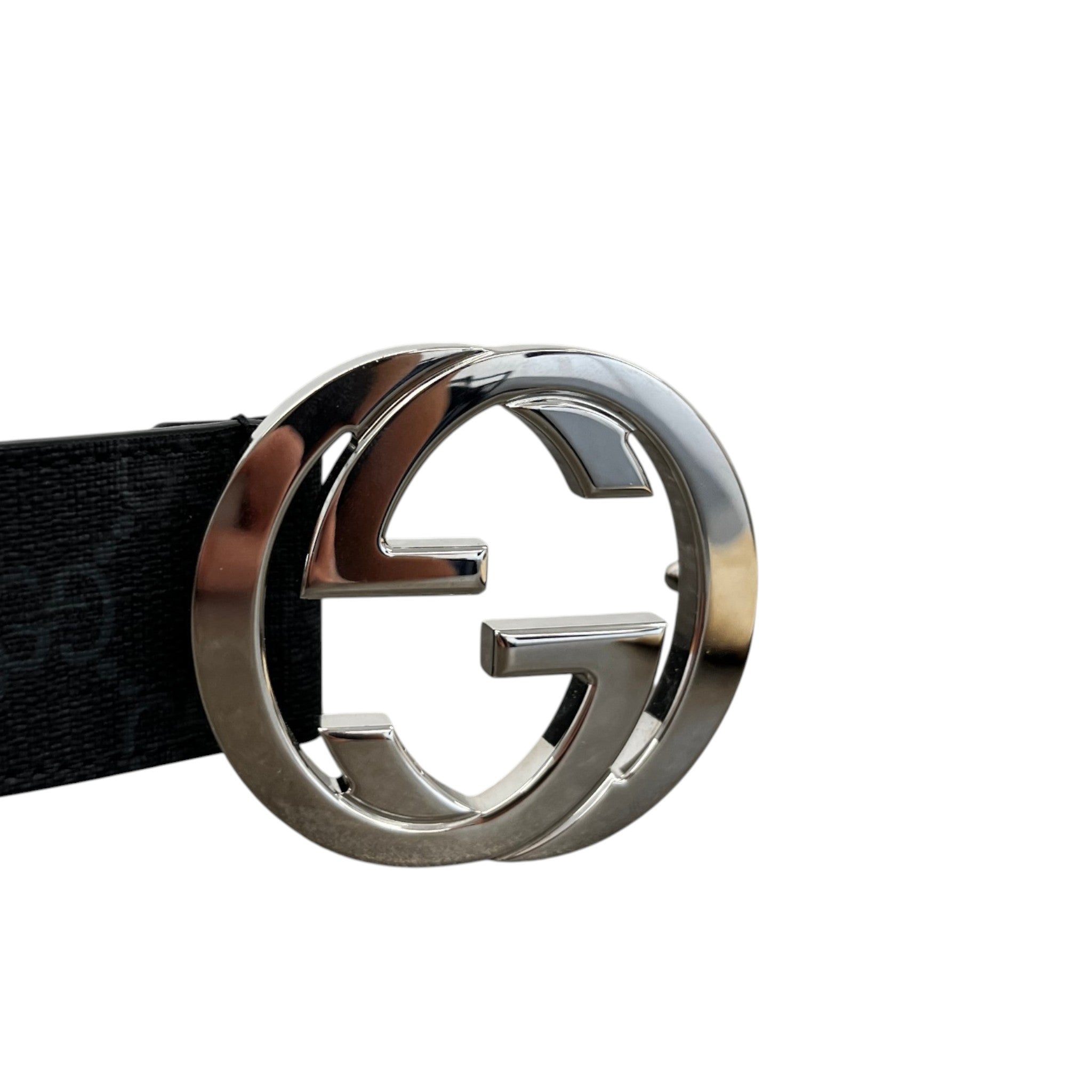 Men's Interlocking G Belt Black Size Waist 32"