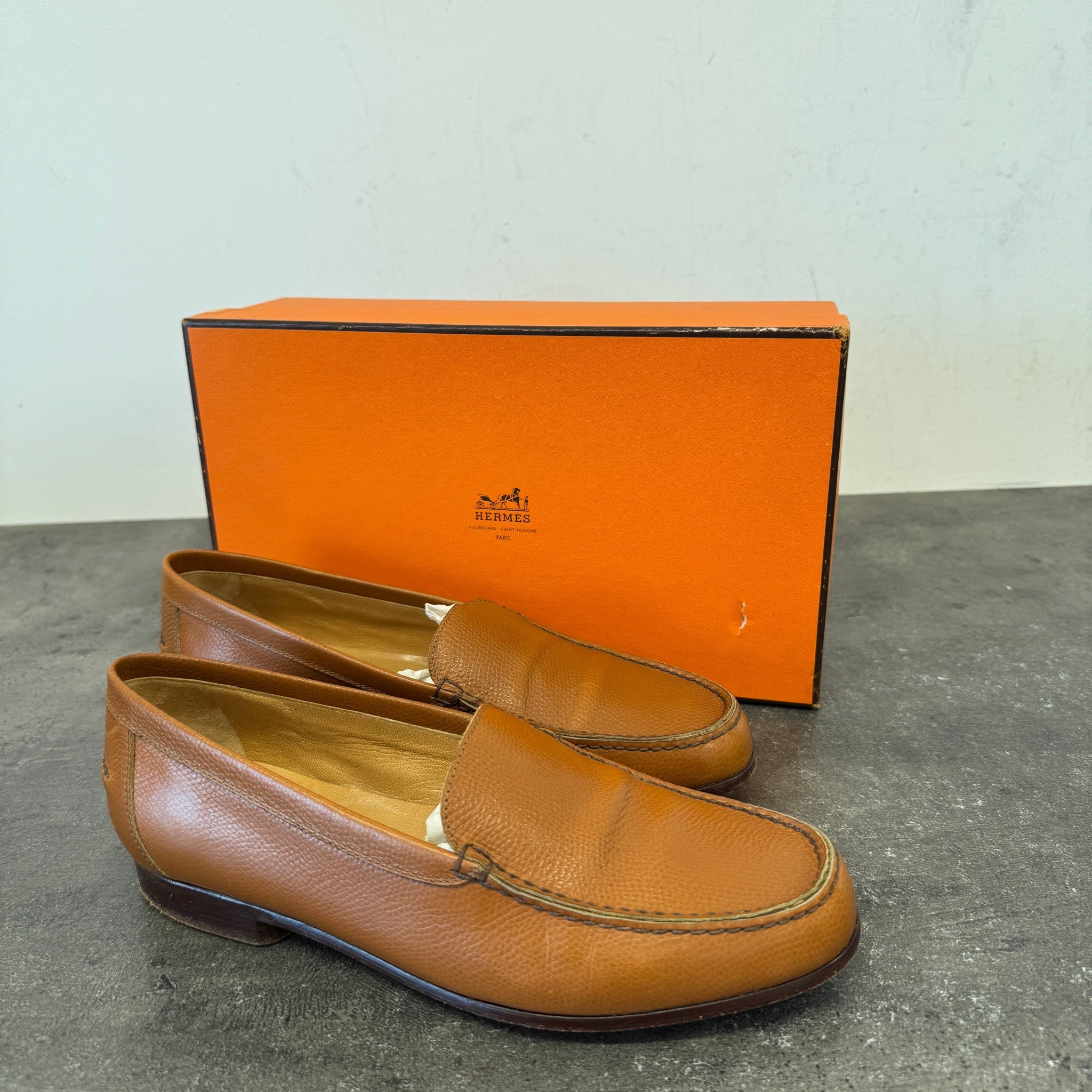 Women's Leather Loafers Brown Size EU 38 / UK 5