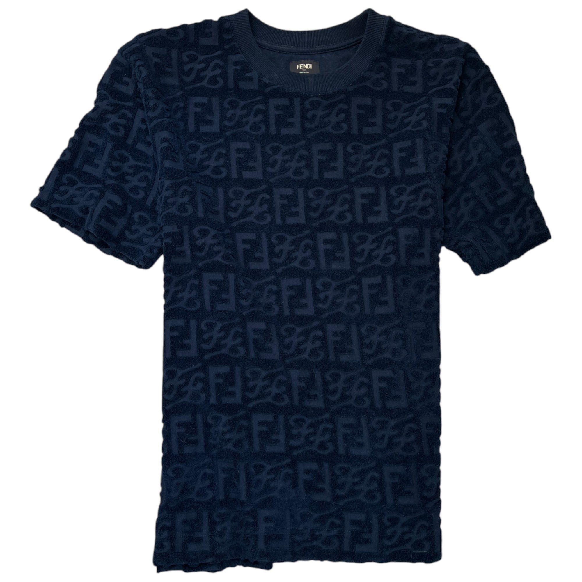 Men's Ff Jacquard Toweling T-Shirt Navy Size L
