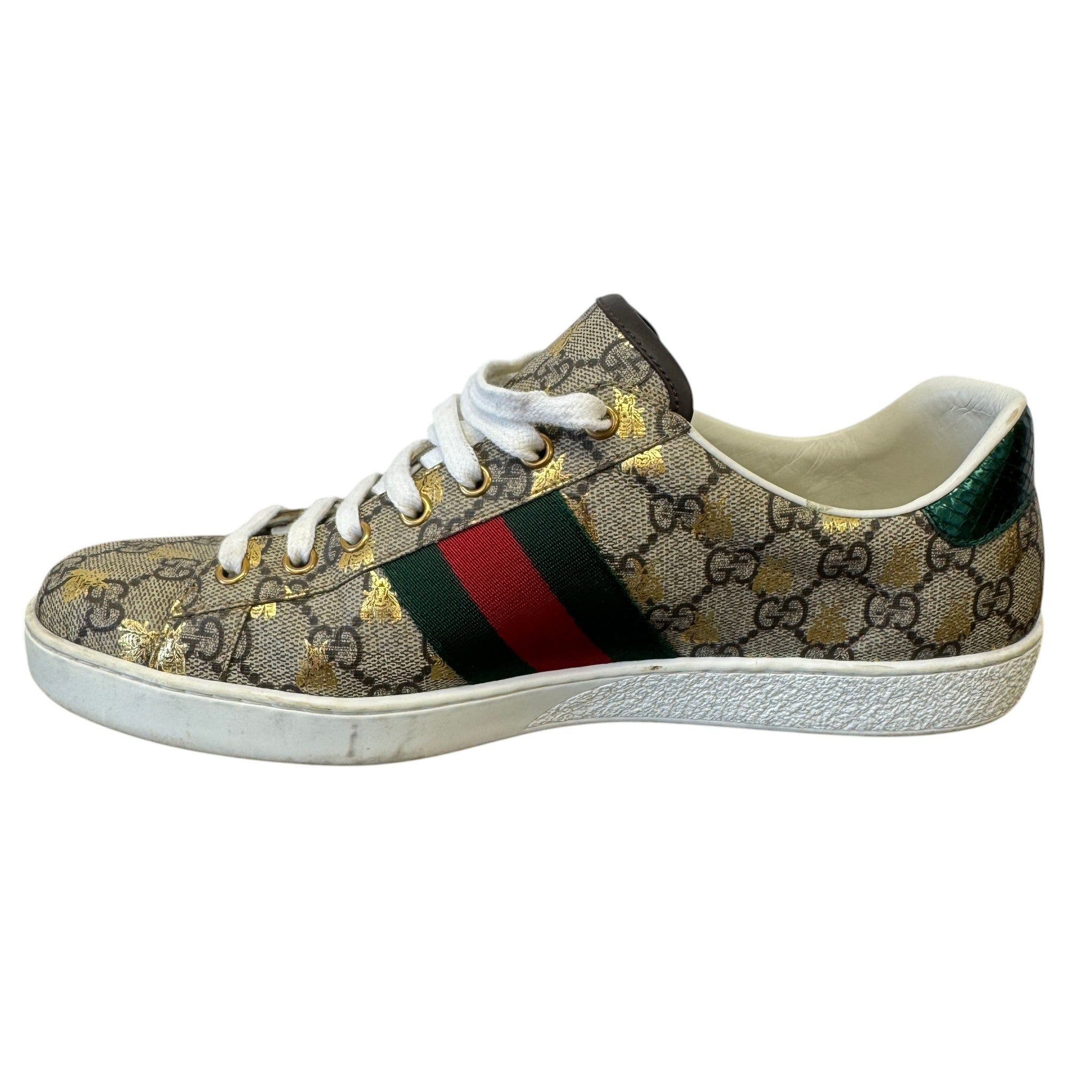 Men's Ace Gg Supreme Bee Low Trainers Beige Size EU 44 / UK 10