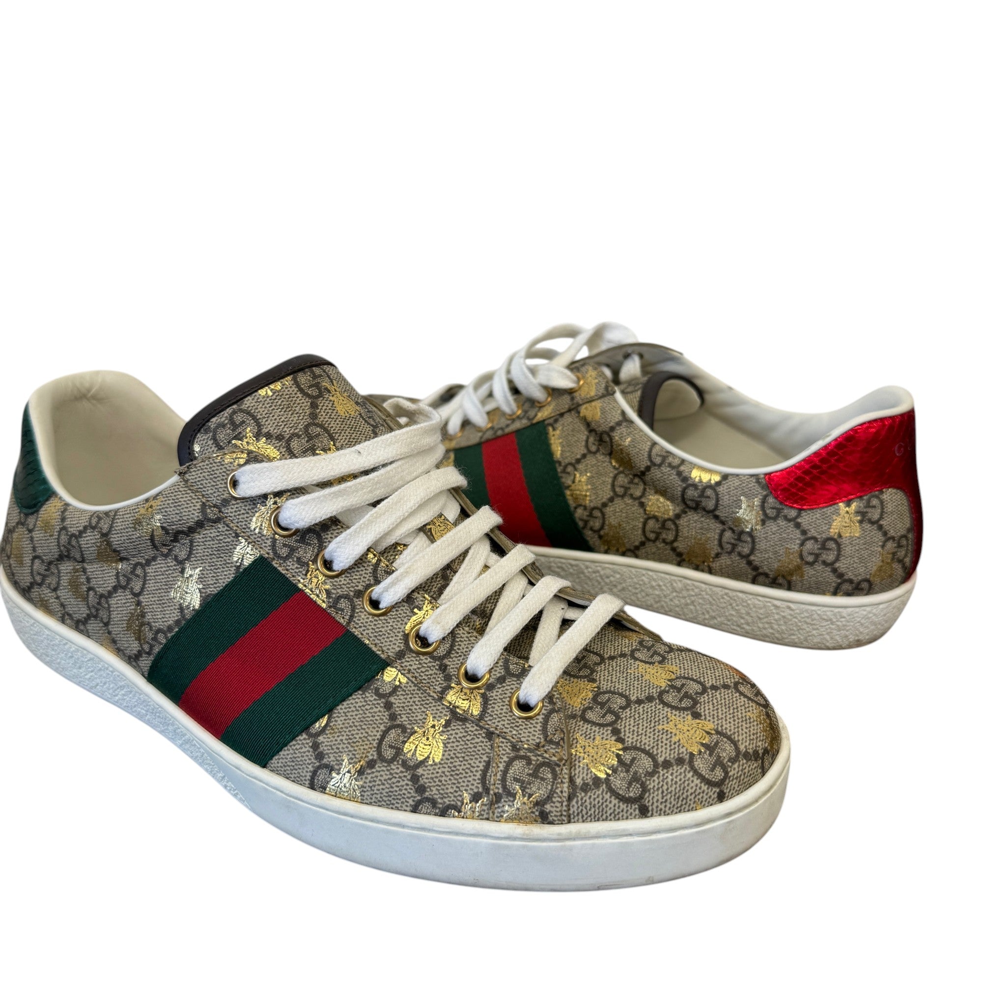 Men's Ace Gg Supreme Bee Low Trainers Beige Size EU 44 / UK 10