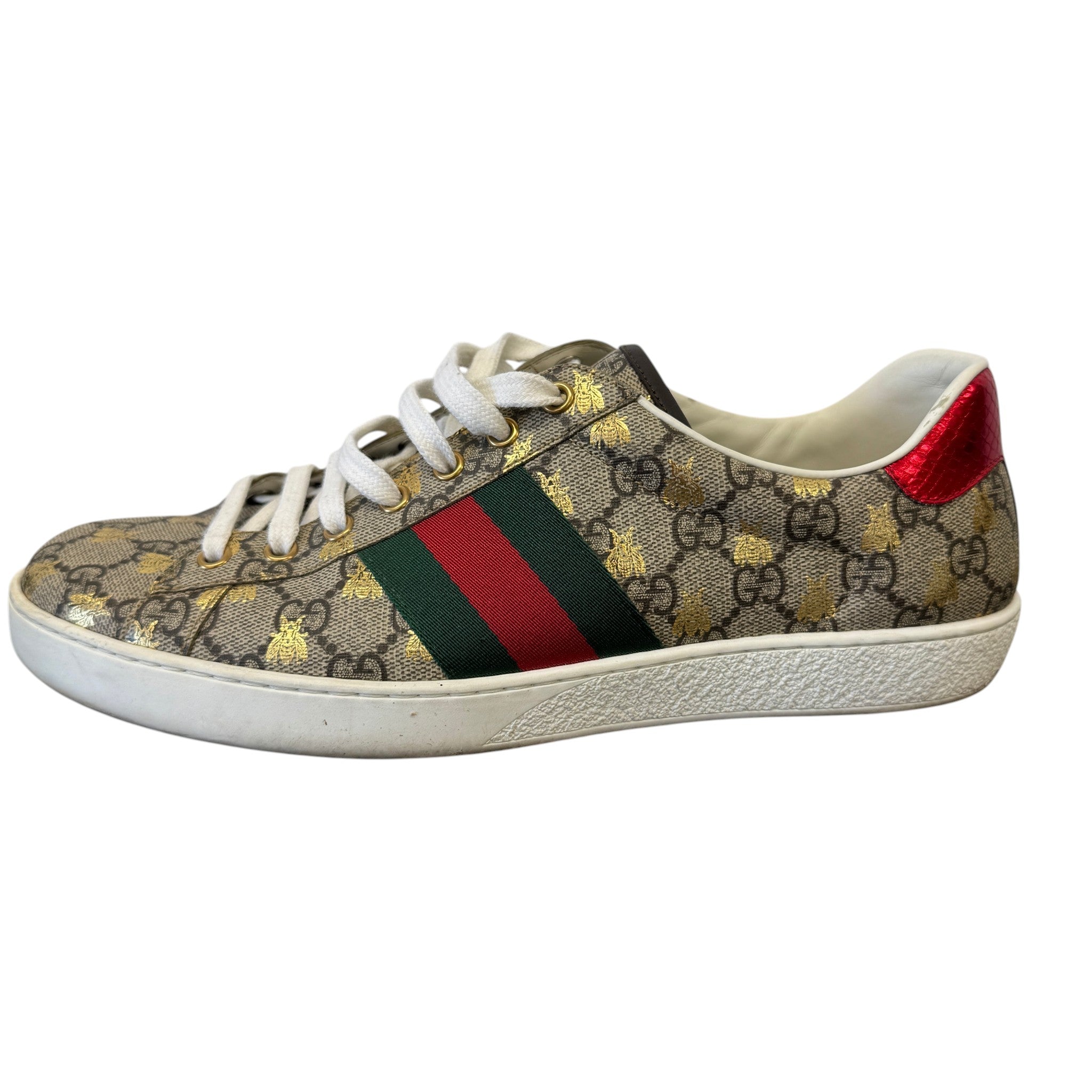 Men's Ace Gg Supreme Bee Low Trainers Beige Size EU 44 / UK 10
