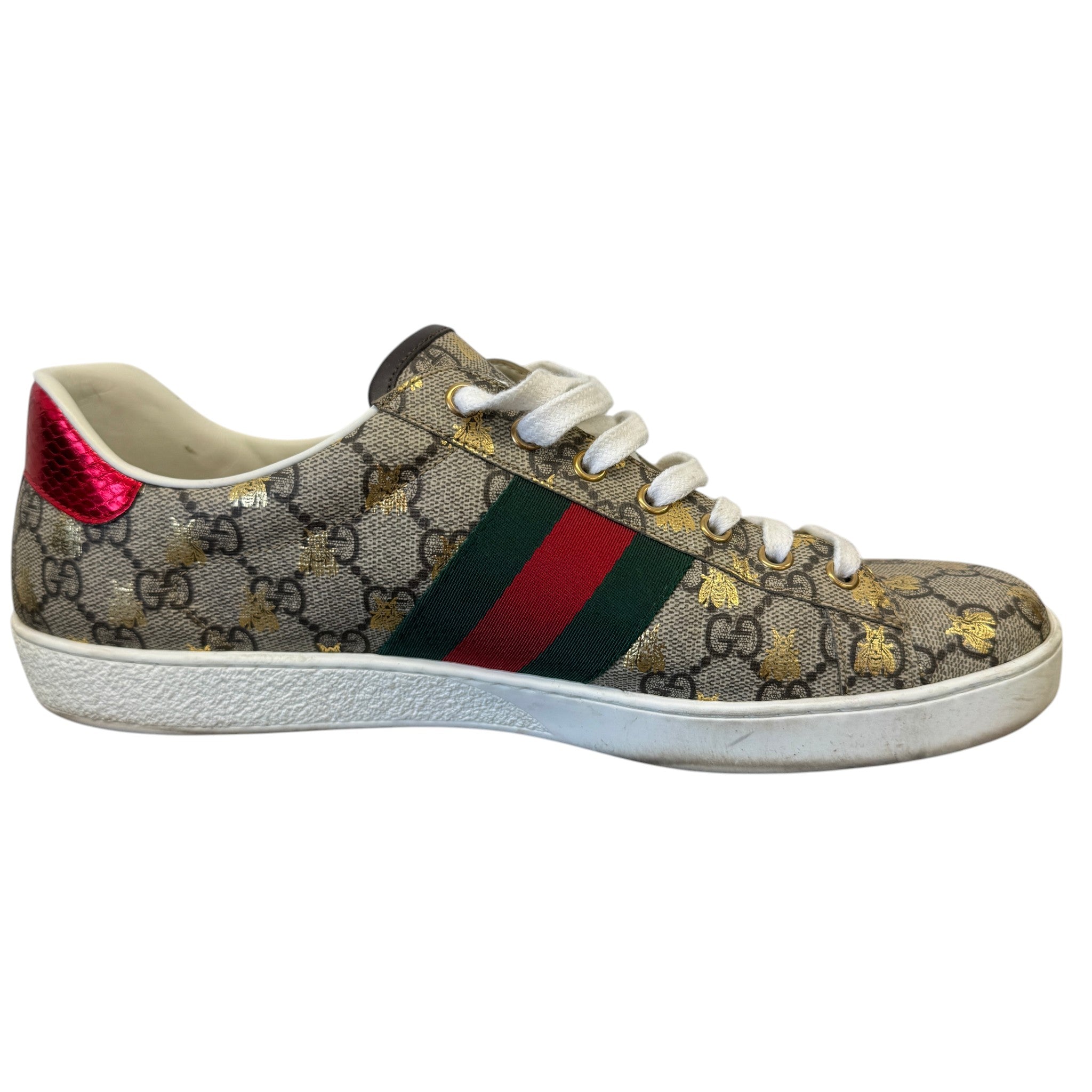 Men's Ace Gg Supreme Bee Low Trainers Beige Size EU 44 / UK 10