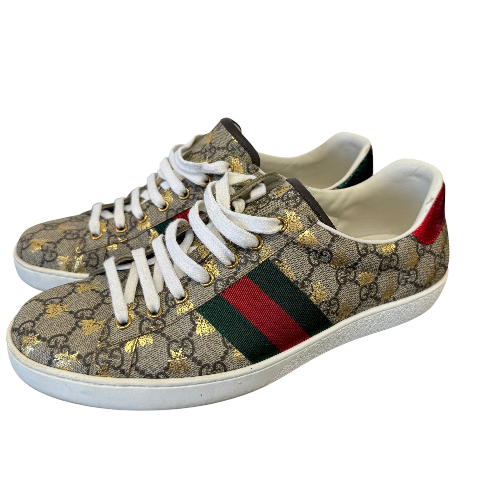Men's Ace Gg Supreme Bee Low Trainers Beige Size EU 44 / UK 10
