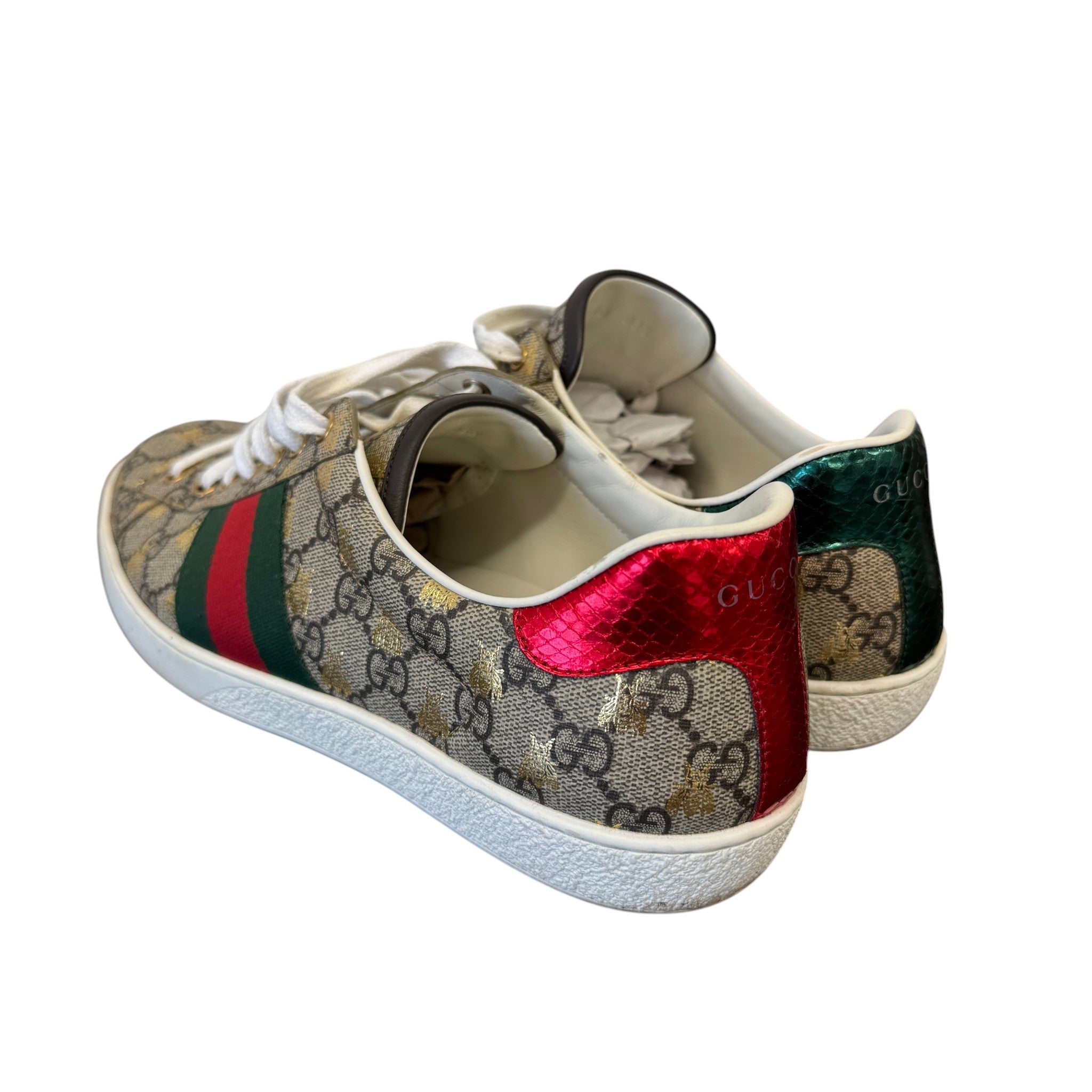 Men's Ace Gg Supreme Bee Low Trainers Beige Size EU 44 / UK 10