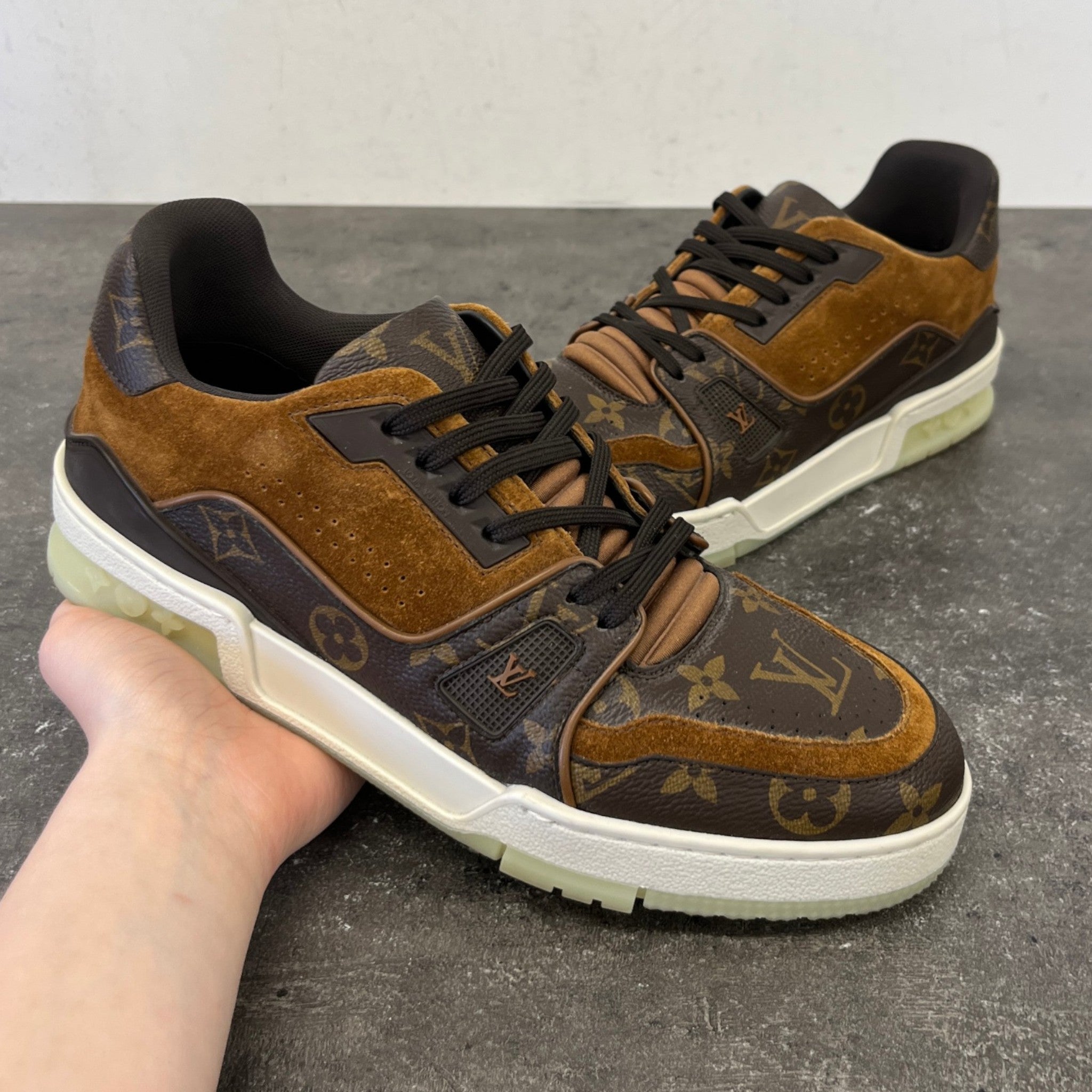 Men's Lv Low Trainers Brown Size EU 40.5 / UK 6.5