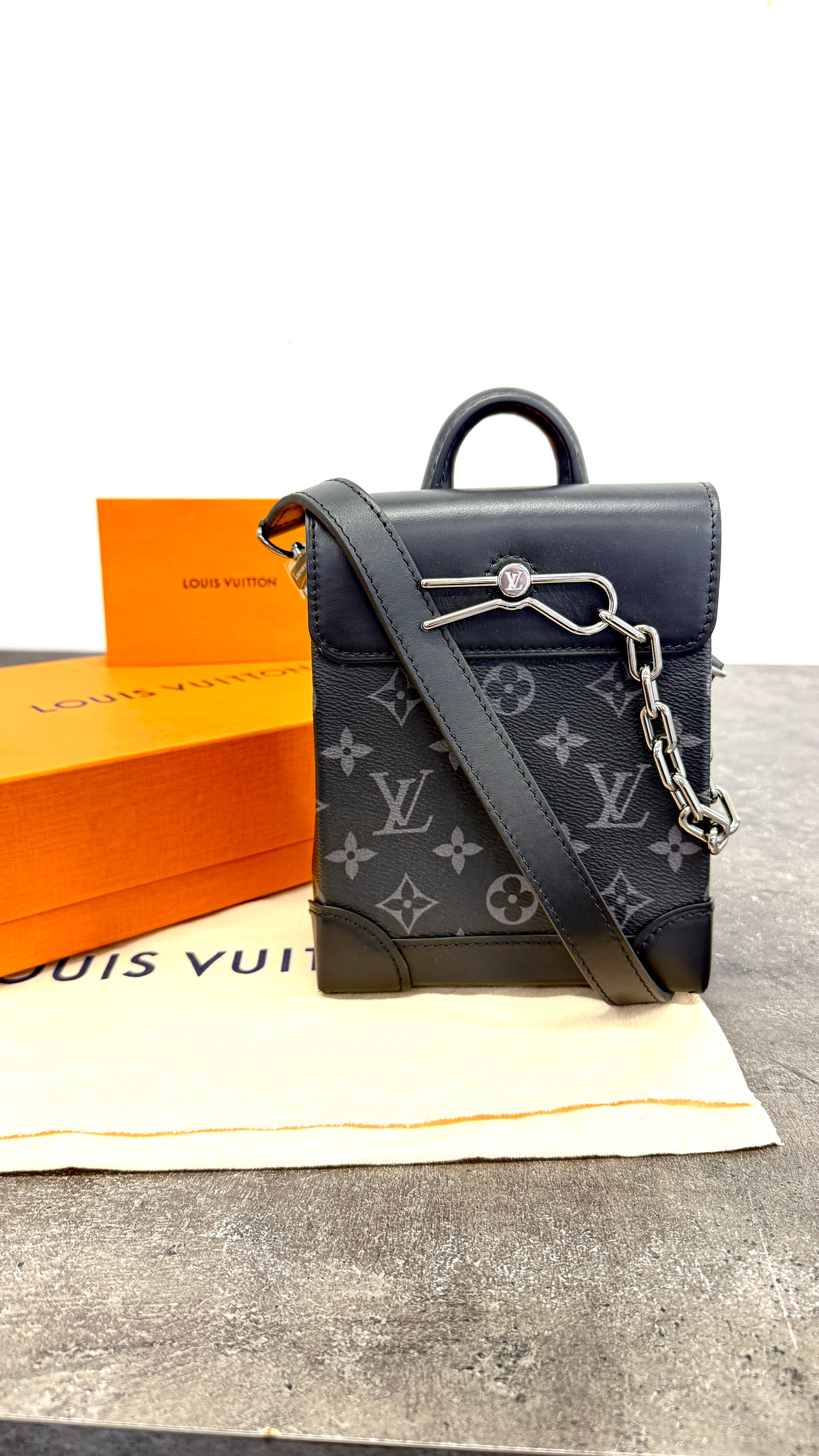 Men's Nano Steamer Monogram Eclipse Bag Black