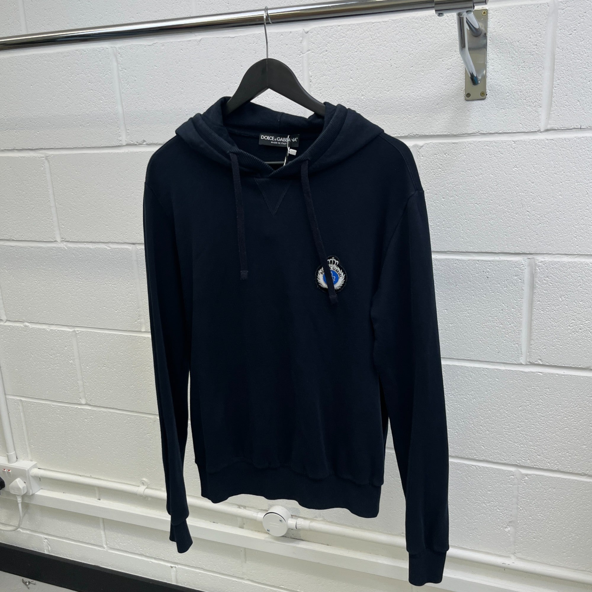 Men's Embroidered Logo Hoodie Black Size IT 50 / UK L