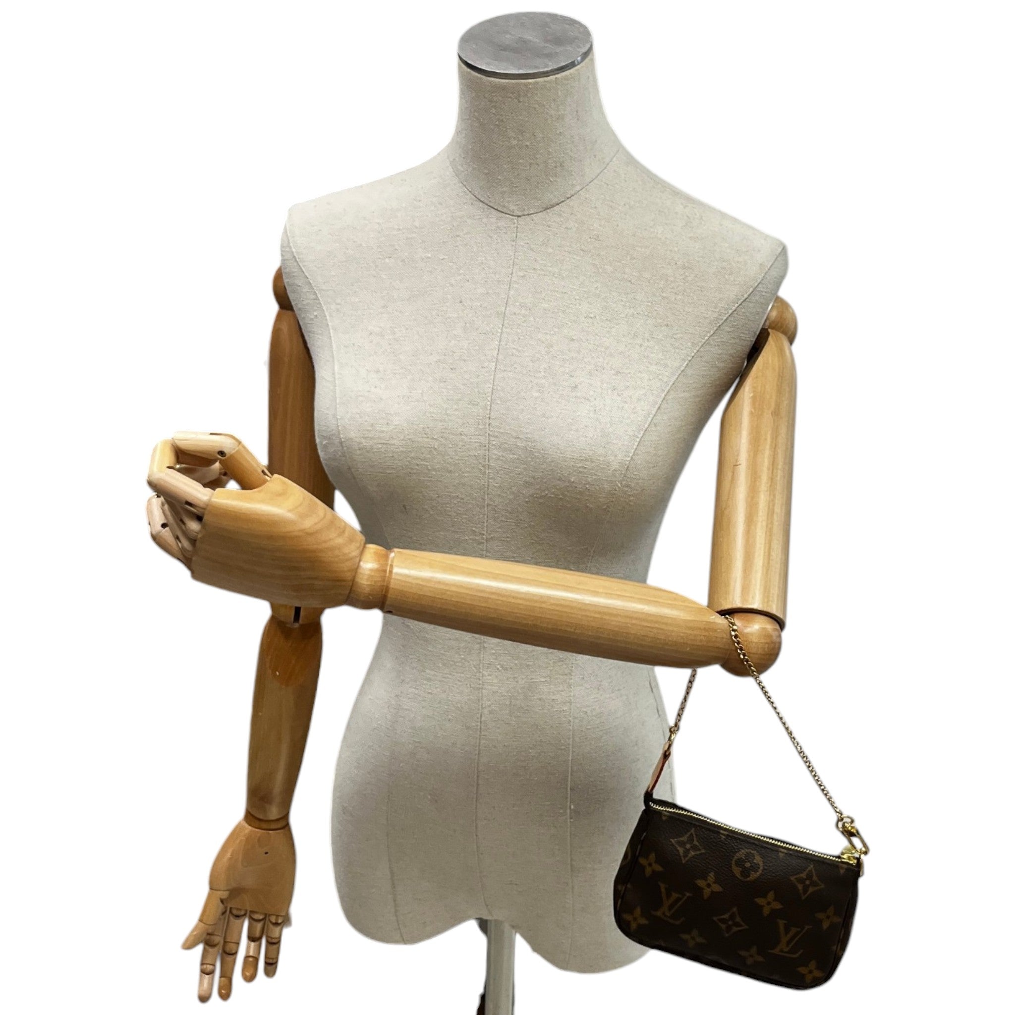 Women's Monogram Mini Pochette Accessoires Bag Brown