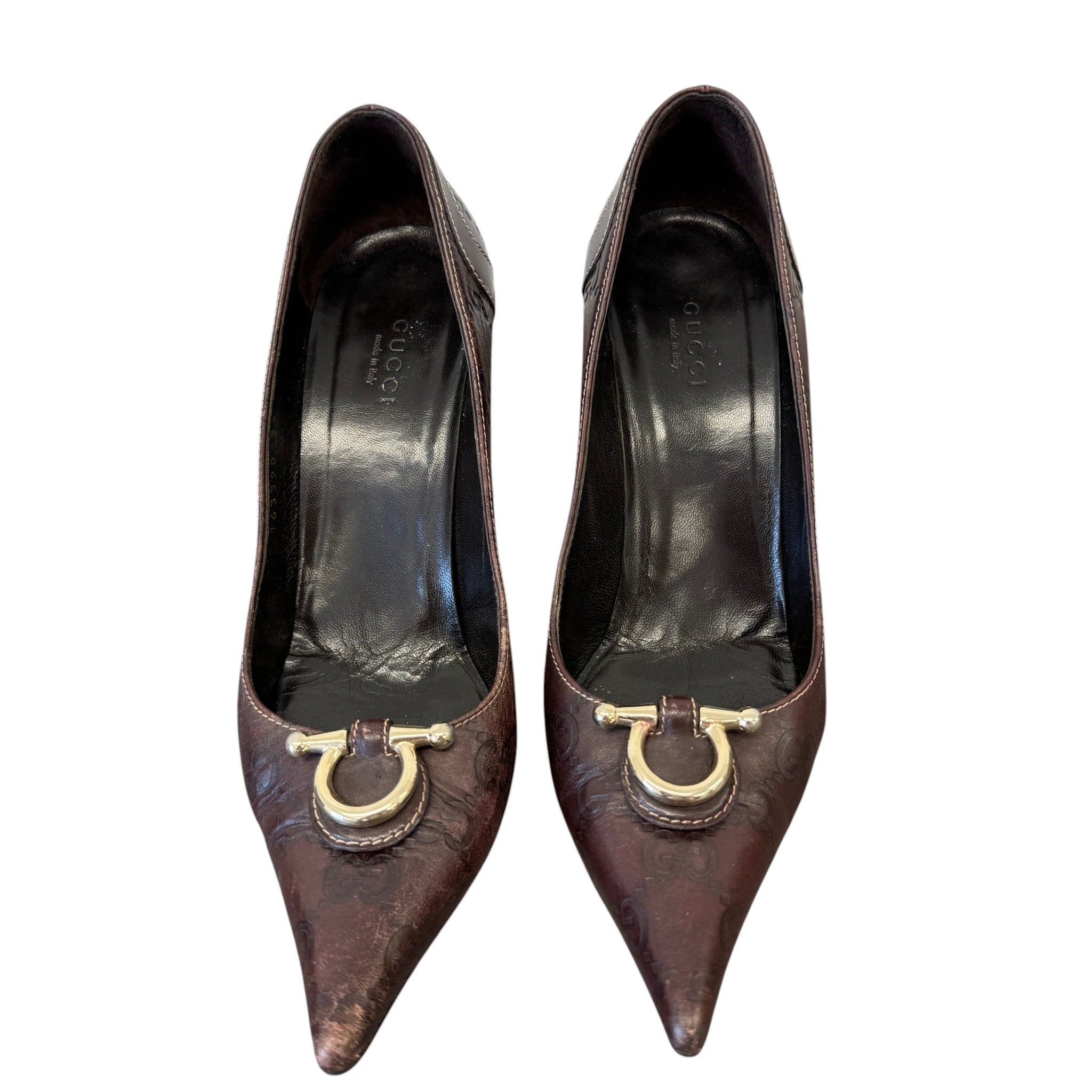Women's Guccissima Pointed Toe Heels Brown Size EU 36 / UK 3