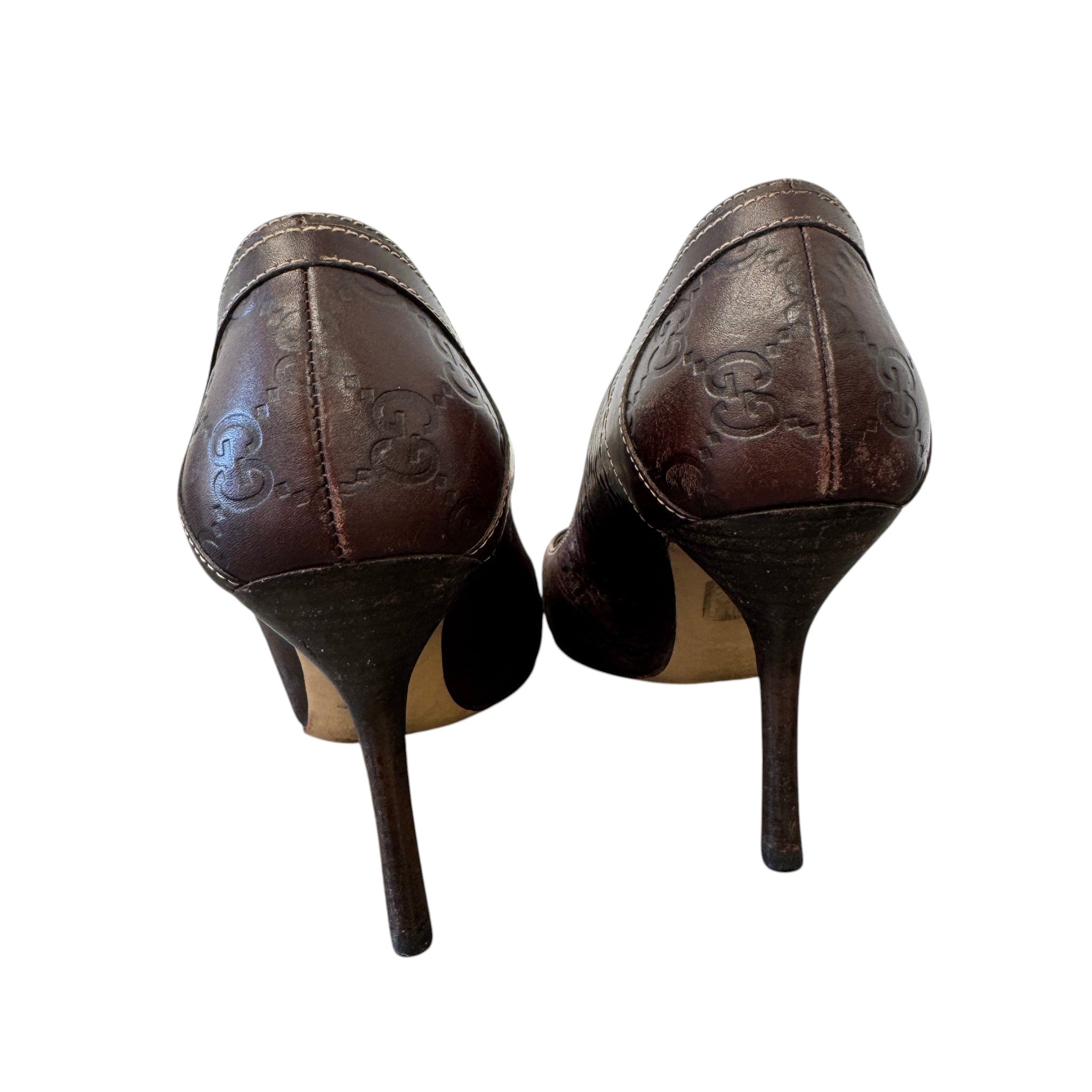Women's Guccissima Pointed Toe Heels Brown Size EU 36 / UK 3