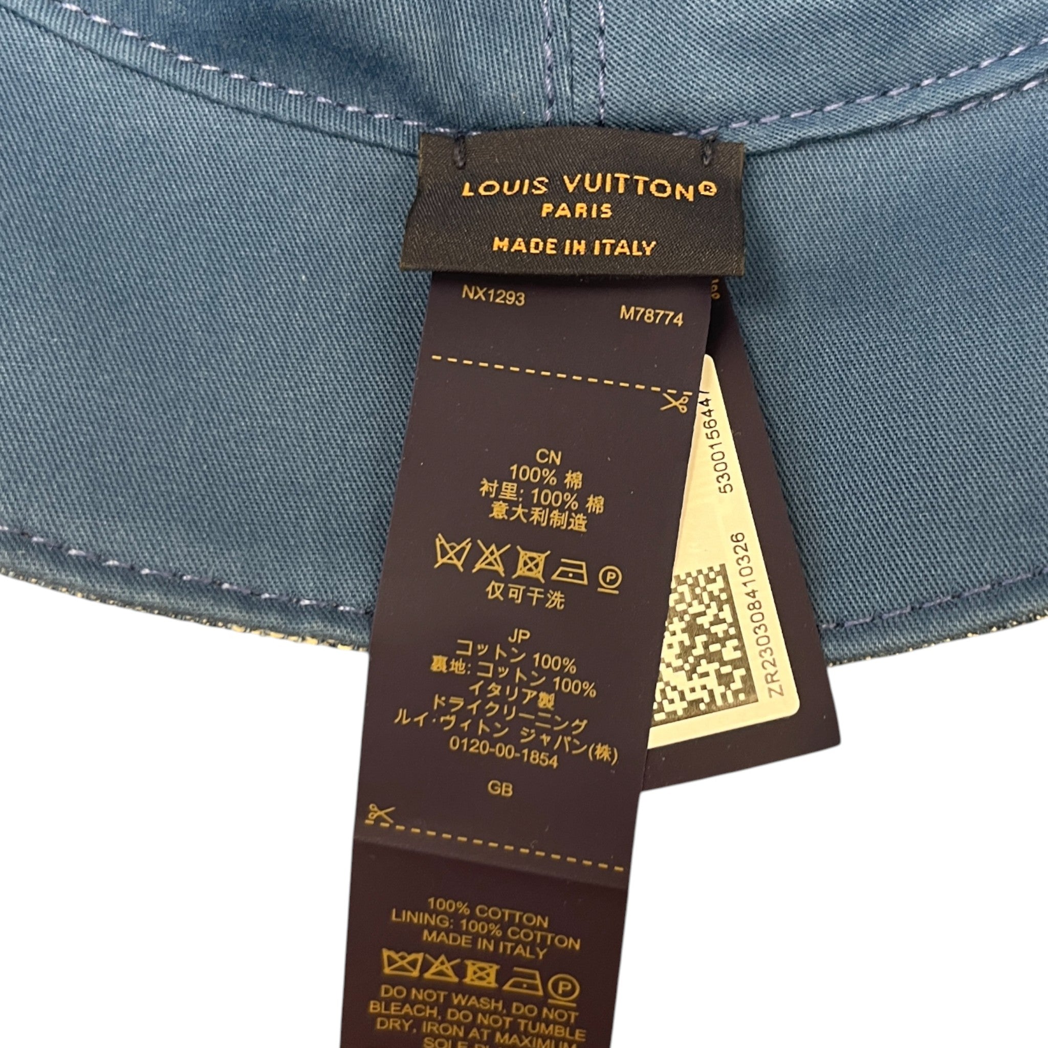 Denim Monogram Reversible Bucket Hat Blue