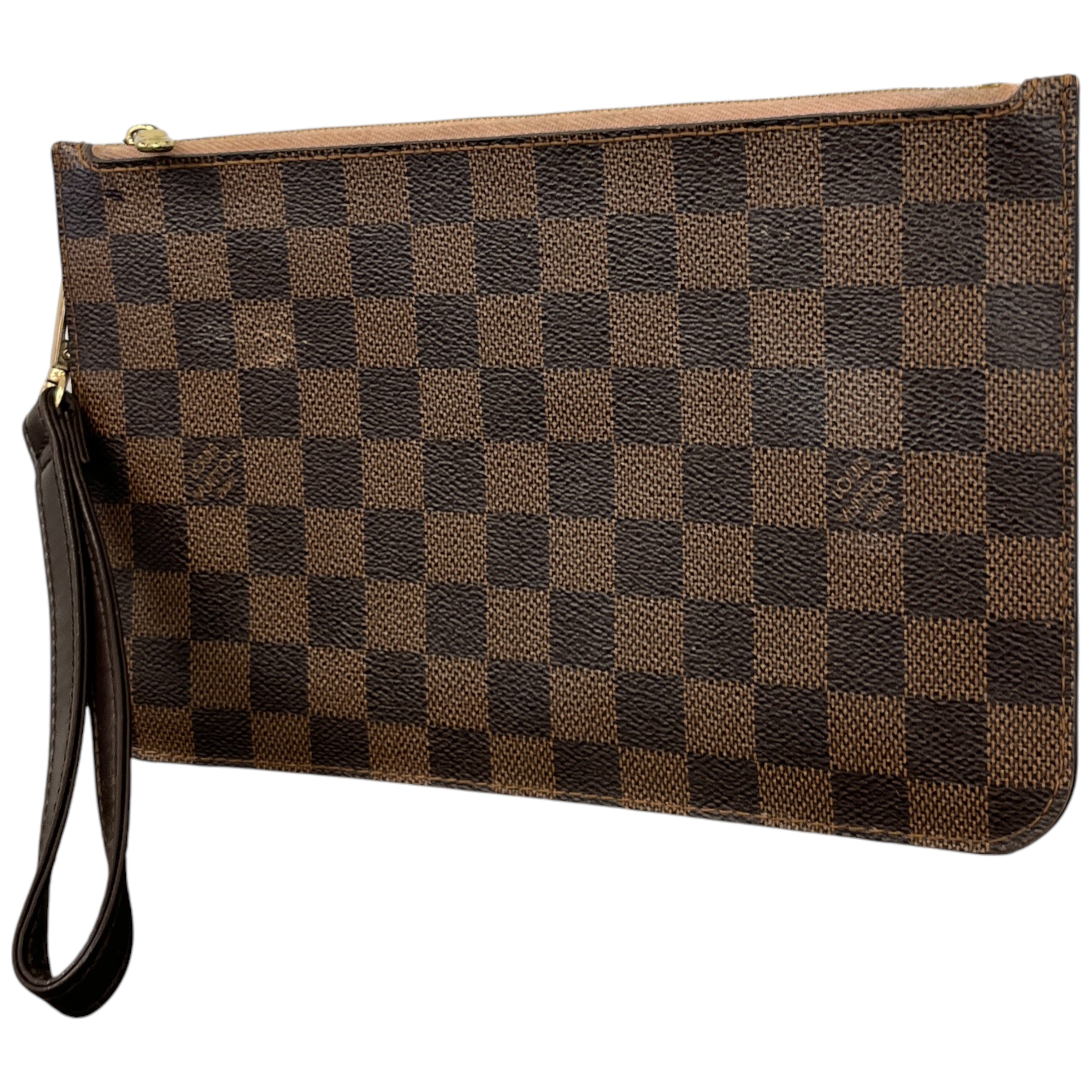 Women's Damier Ebene Clutch With Strap Purse Brown
