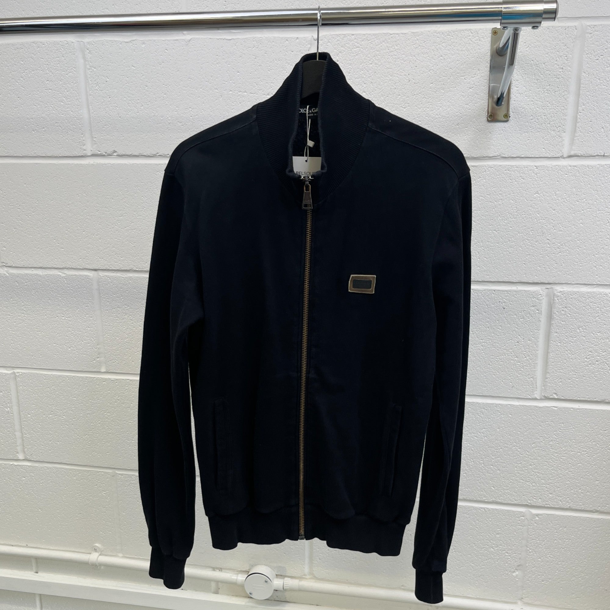 Men's Embroidered Logo Track Jacket Black Size IT 50 / UK L