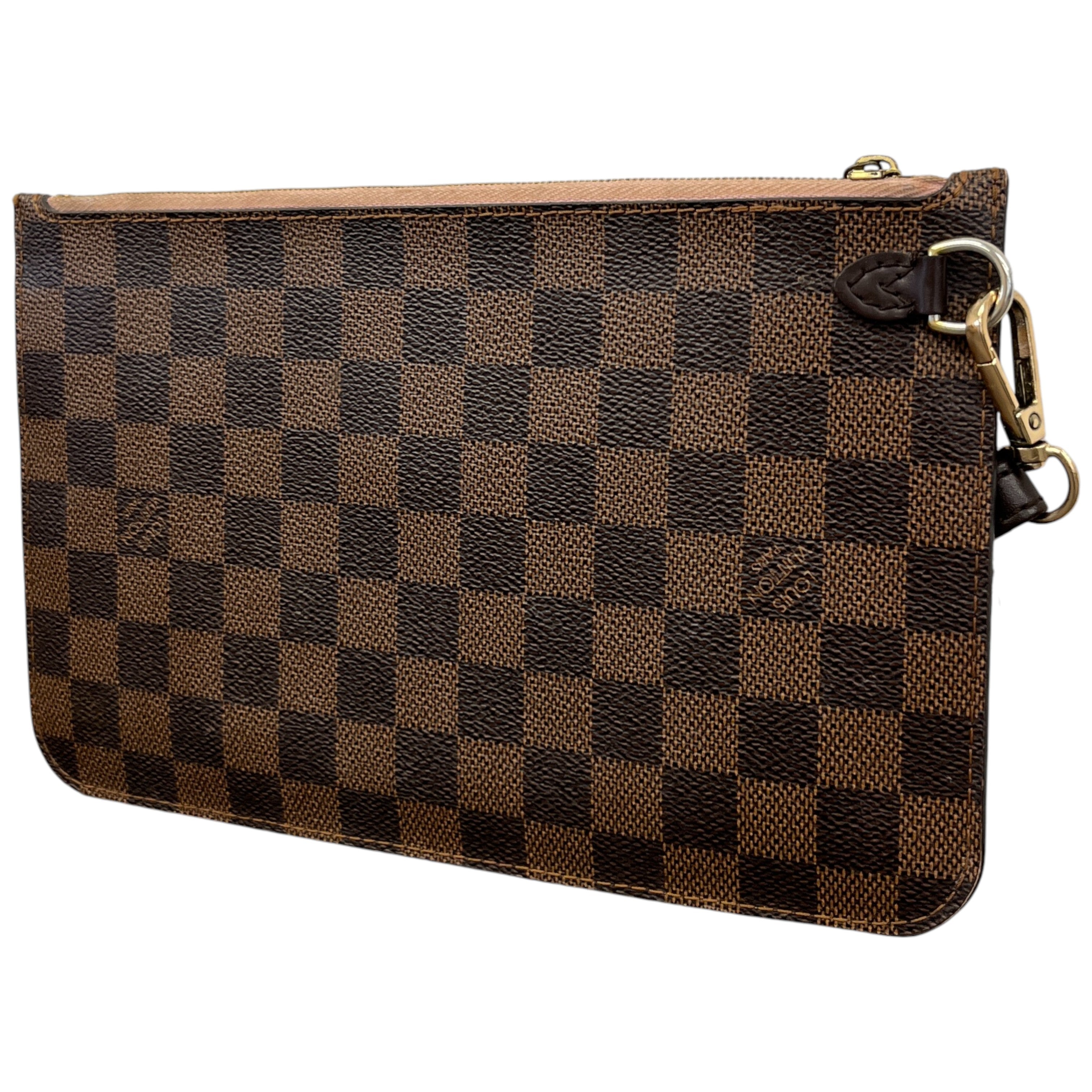Women's Damier Ebene Clutch With Strap Purse Brown