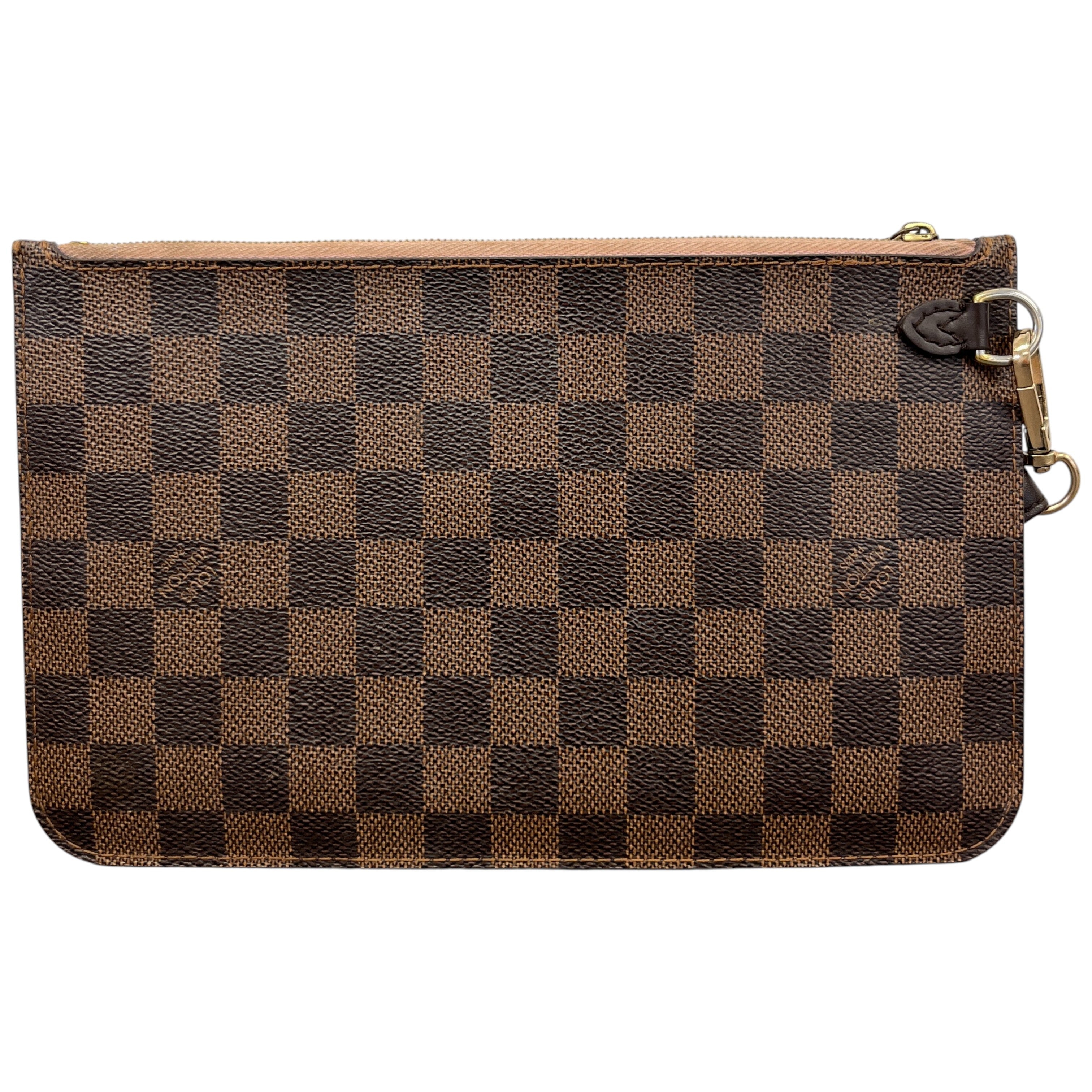 Women's Damier Ebene Clutch With Strap Purse Brown