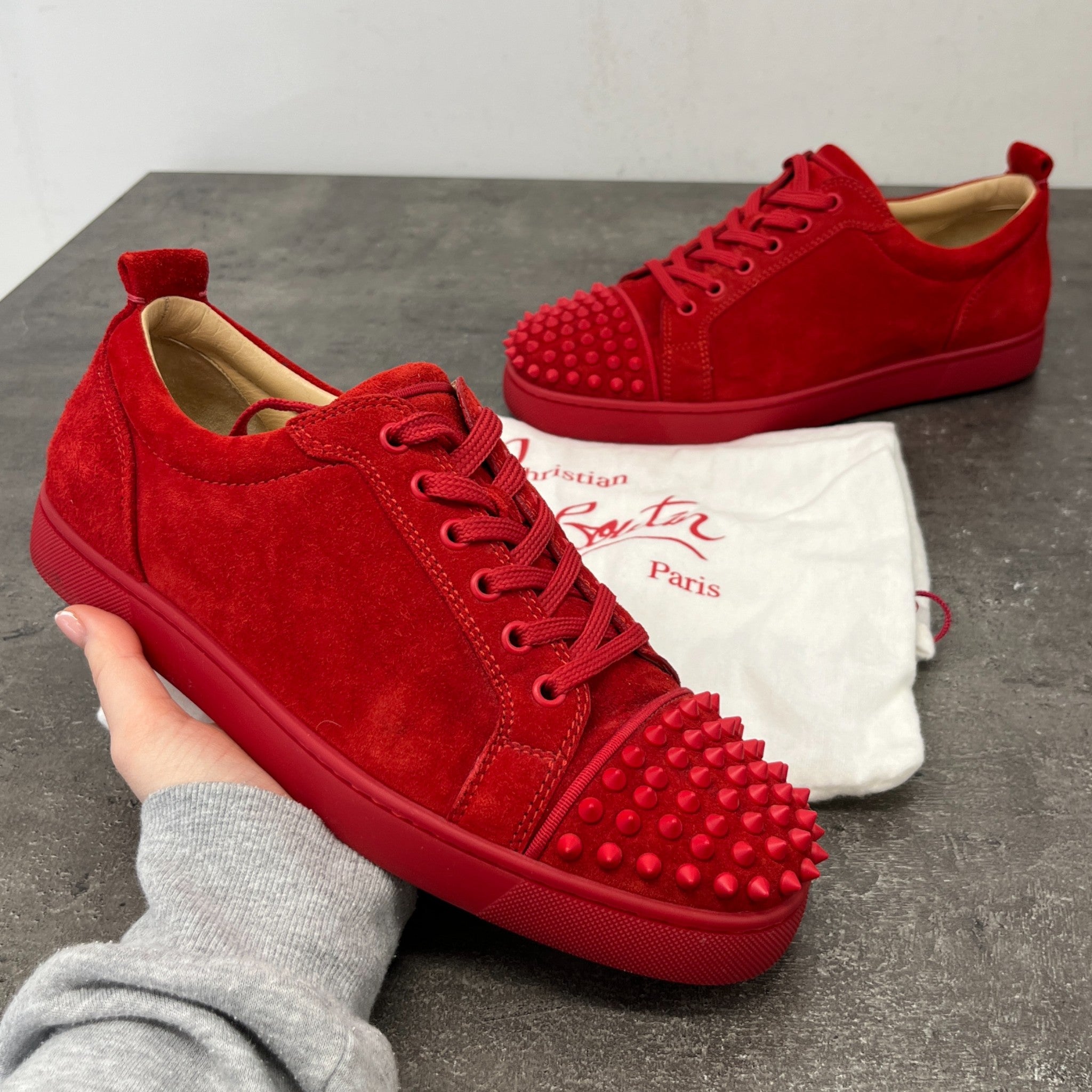Men's Louis Junior Spikes Flat Low Trainers Red Size EU 41 / UK 7