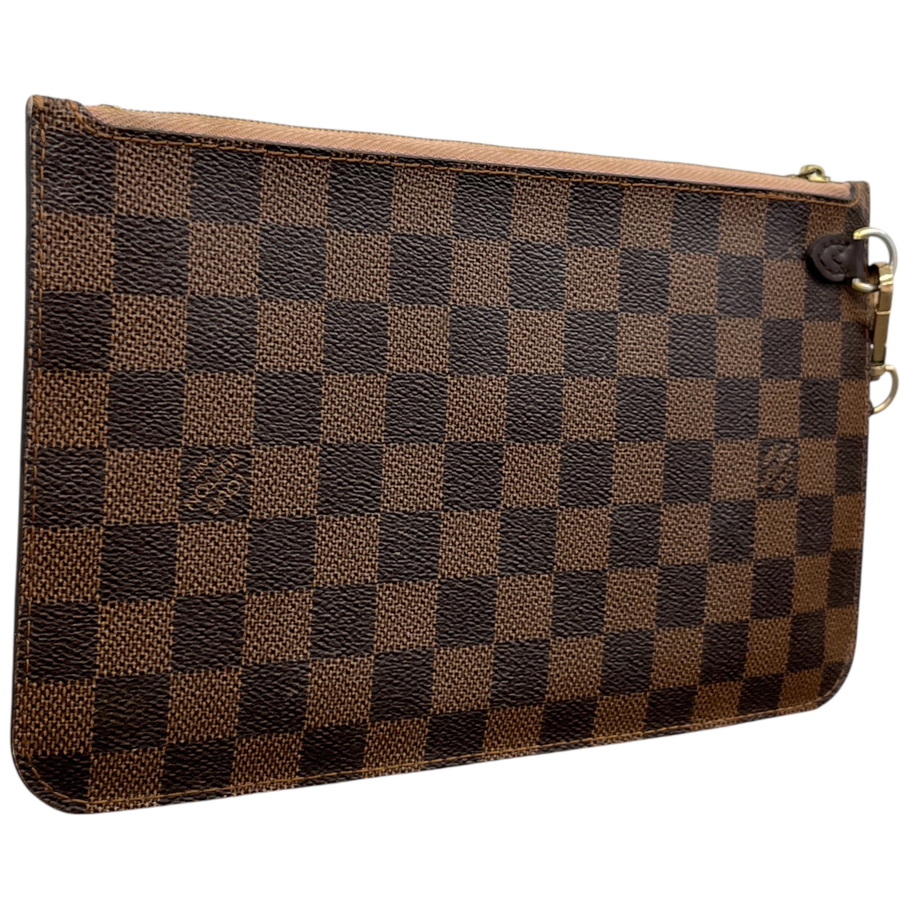 Women's Damier Ebene Clutch With Strap Purse Brown