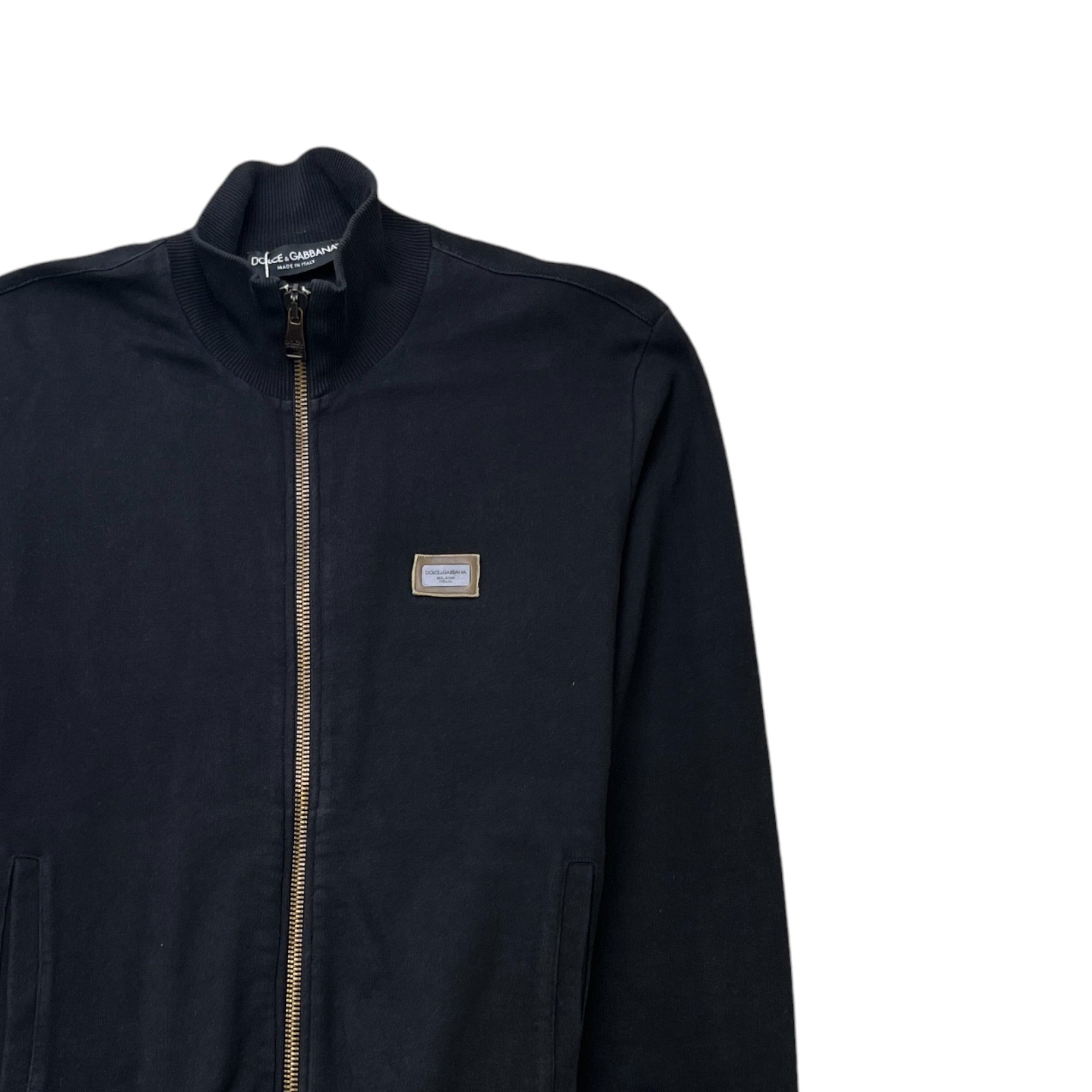 Men's Embroidered Logo Track Jacket Black Size IT 50 / UK L