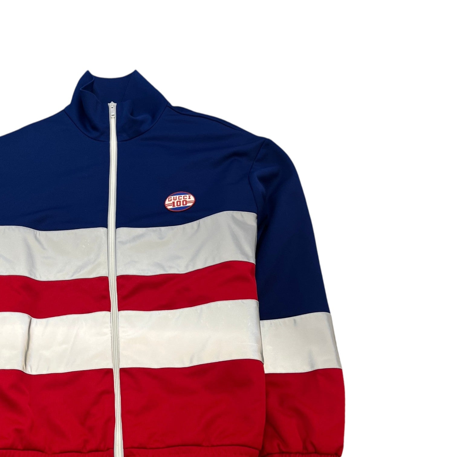 Men's Striped Zip Track Jacket Blue Size L