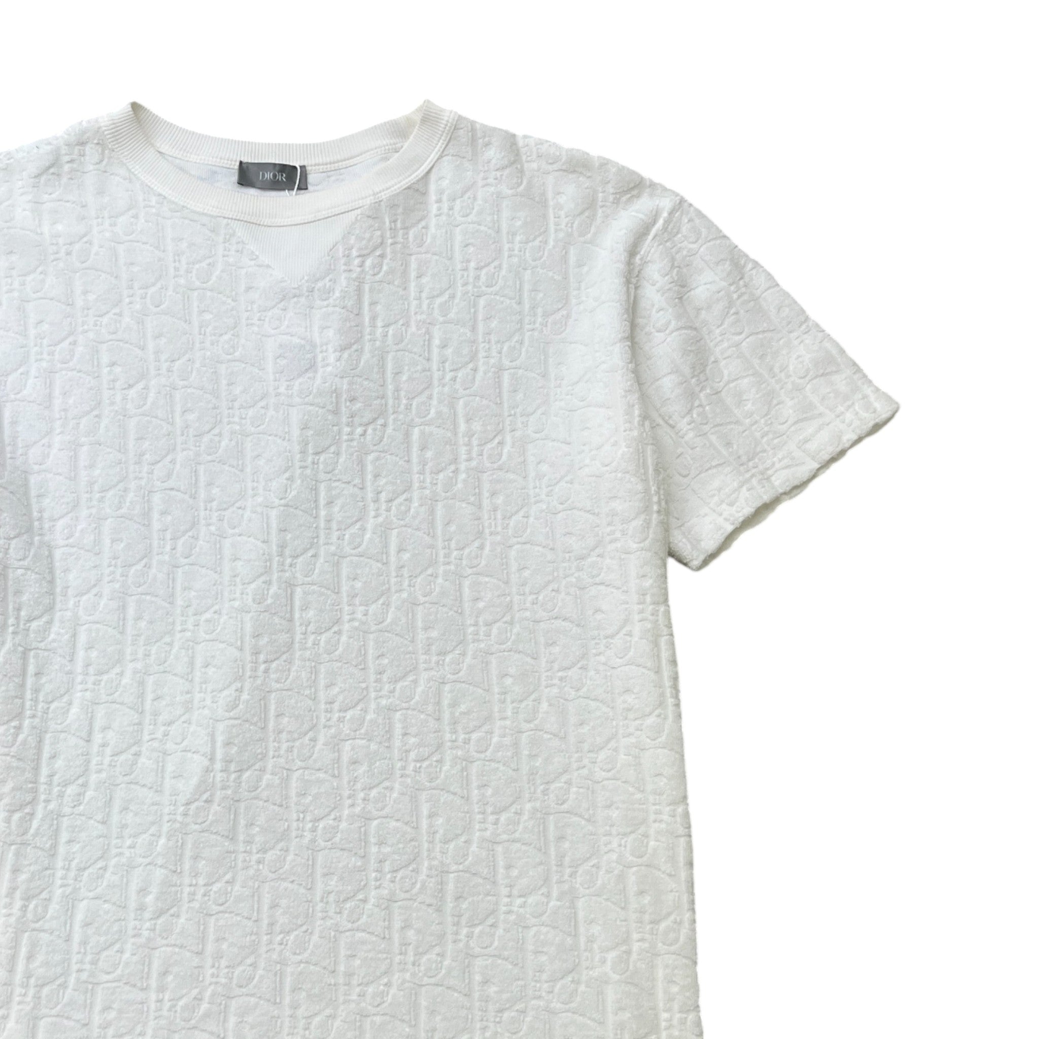 Men's Oblique Jacquard T-Shirt White Size XS