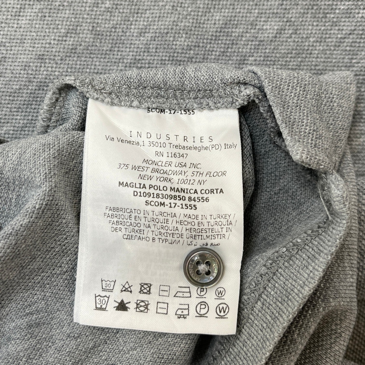 Men's Maglia Polo Shirt Grey Size L
