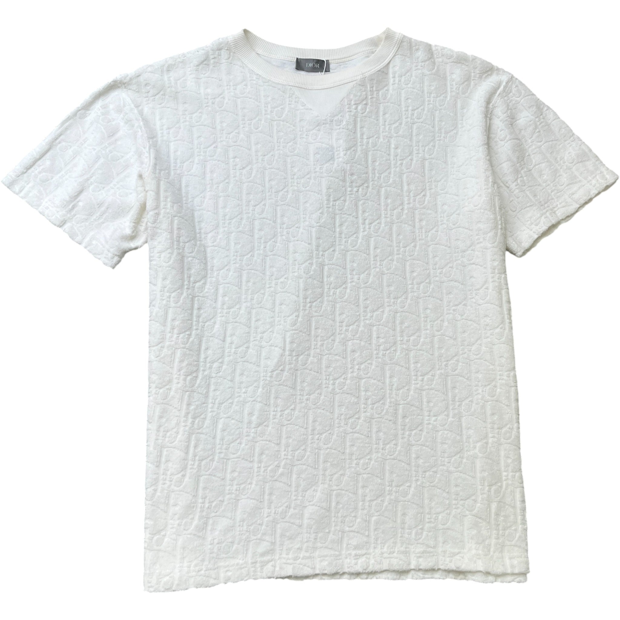 Men's Oblique Jacquard T-Shirt White Size XS