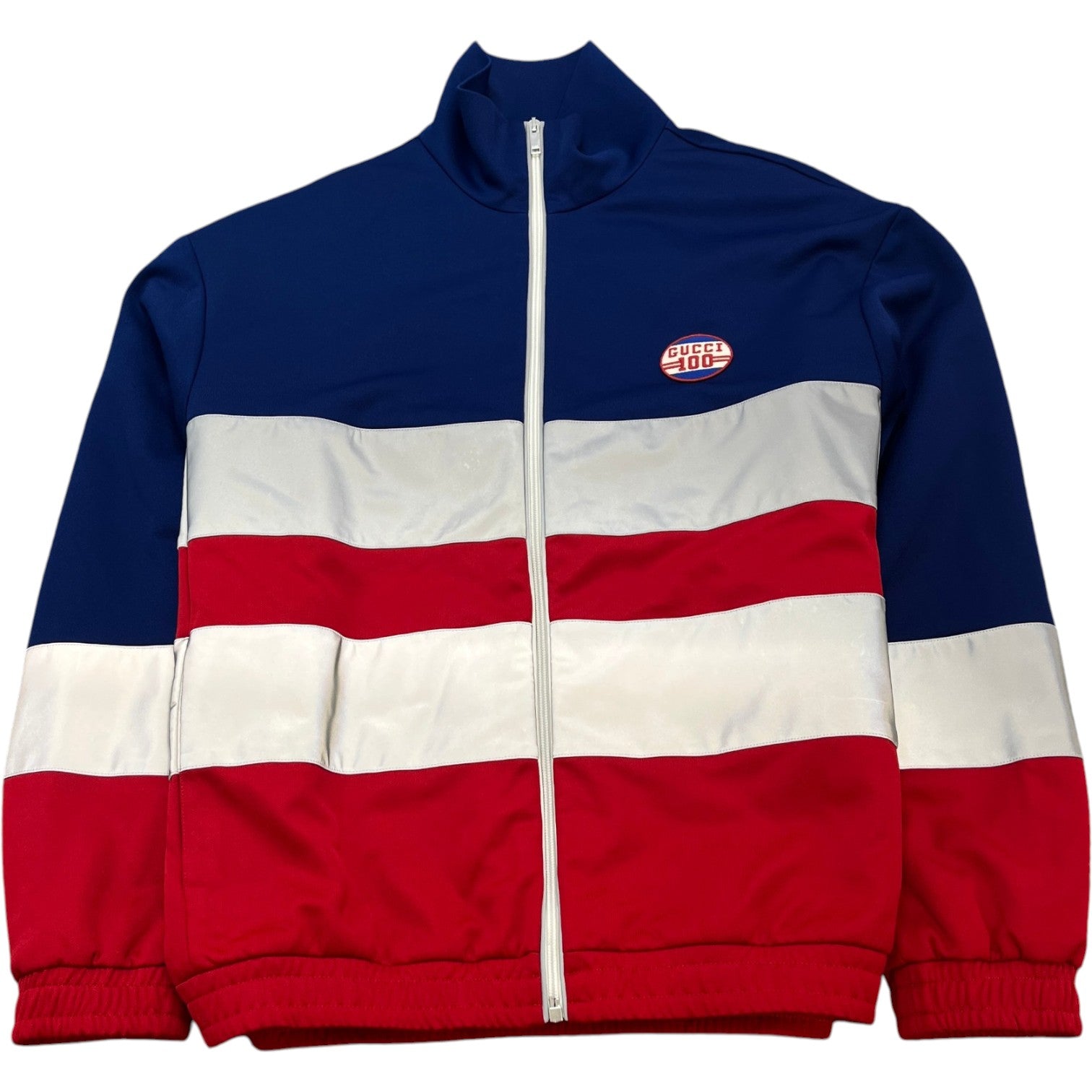 Men's Striped Zip Track Jacket Blue Size L