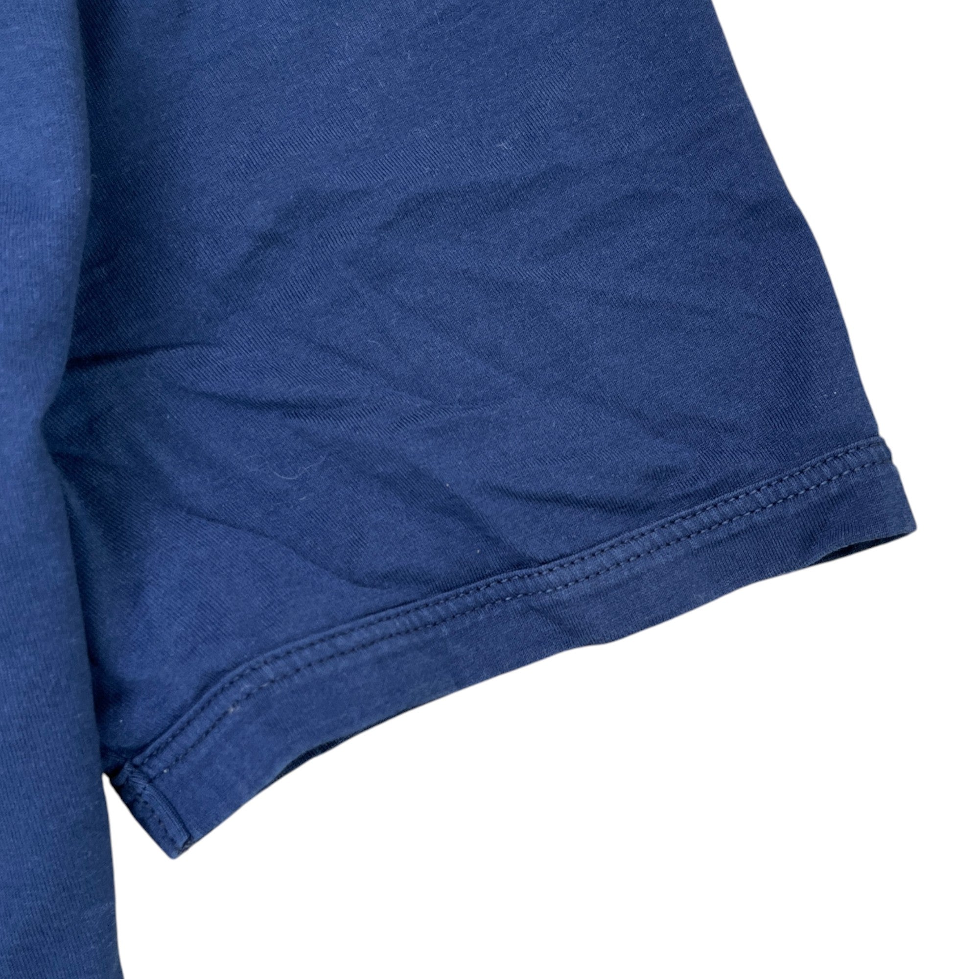 Men's Bird Print Collar T-Shirt Navy Size M