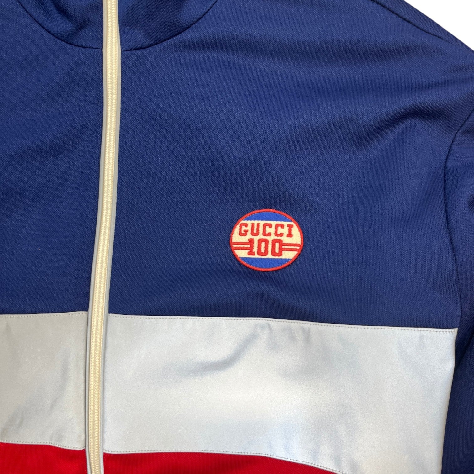 Men's Striped Zip Track Jacket Blue Size L