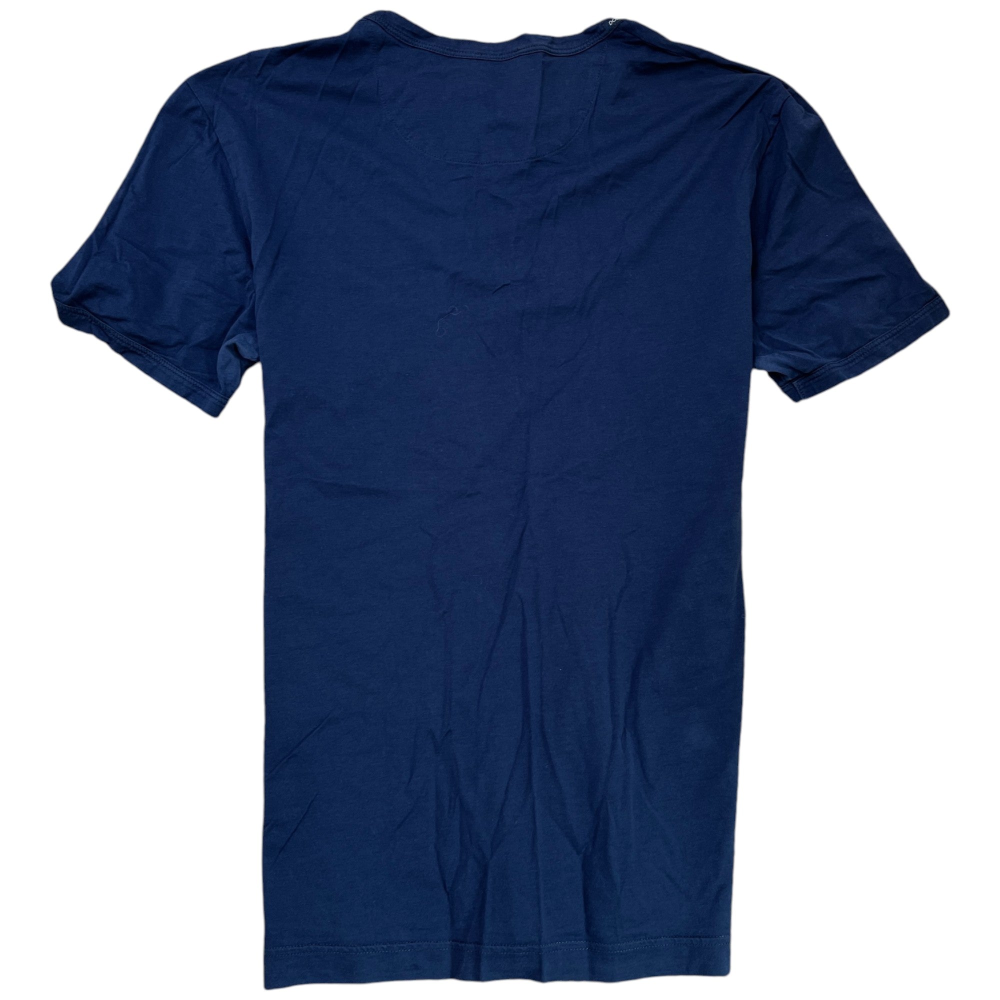 Men's Bird Print Collar T-Shirt Navy Size M