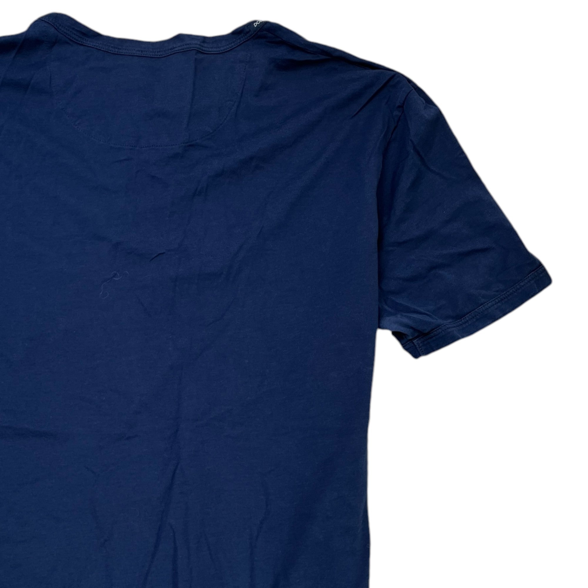 Men's Bird Print Collar T-Shirt Navy Size M