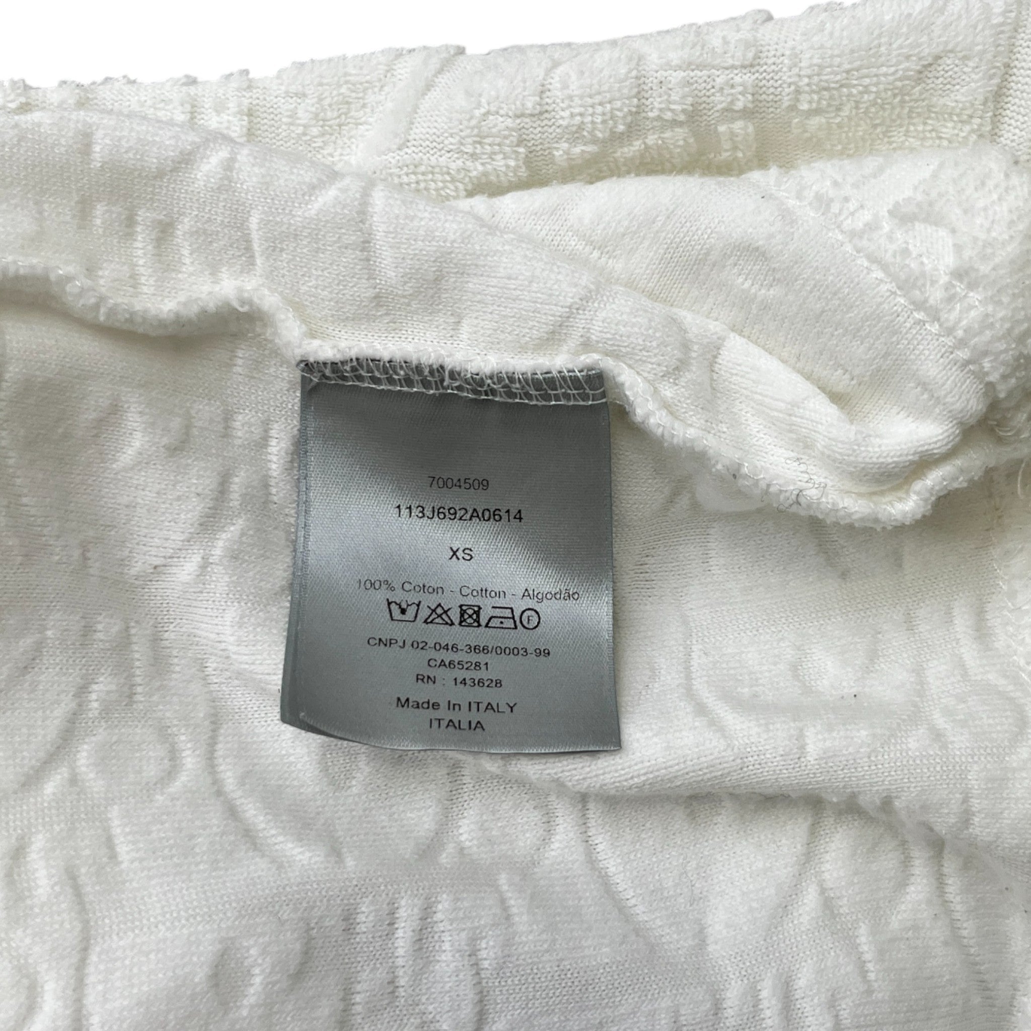 Men's Oblique Jacquard T-Shirt White Size XS