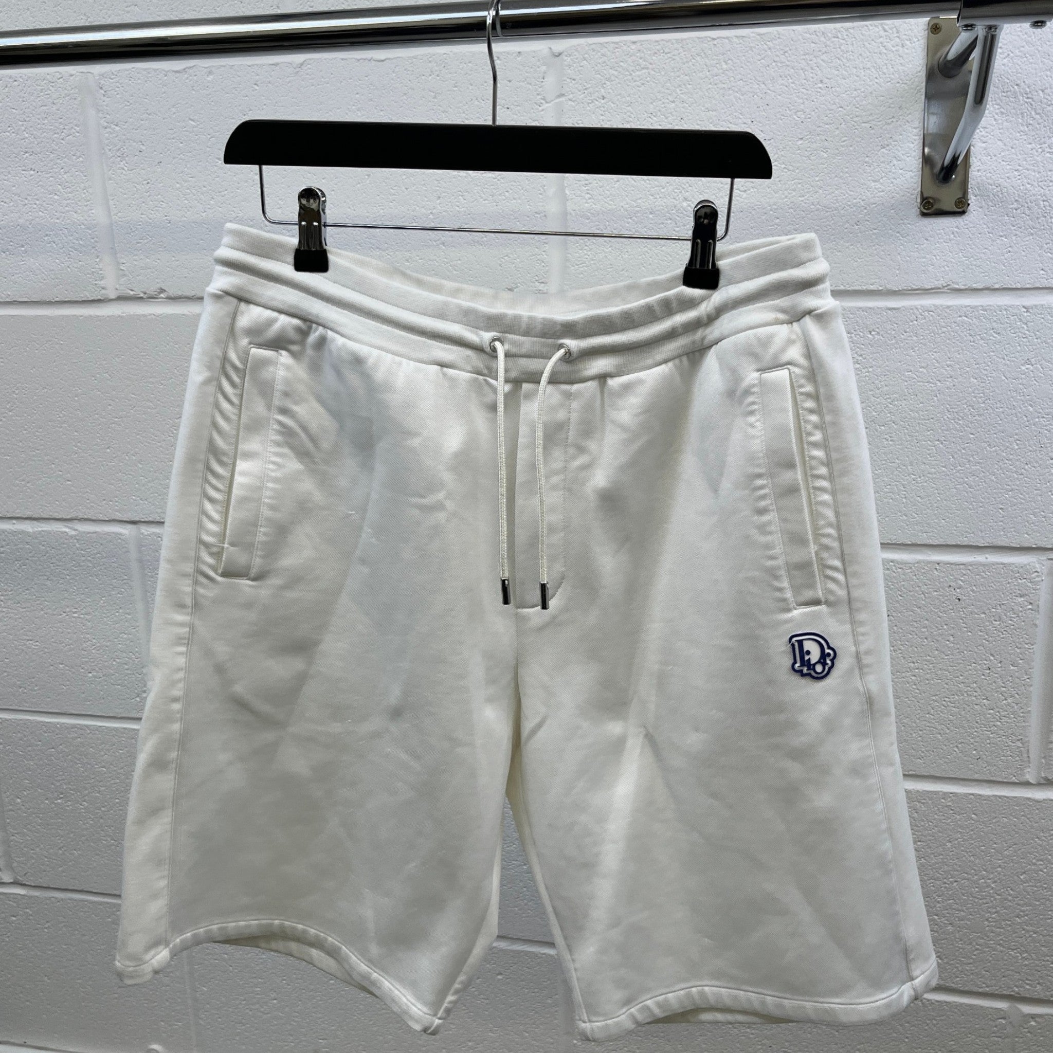 Men's Logo Patch Shorts White Size XL