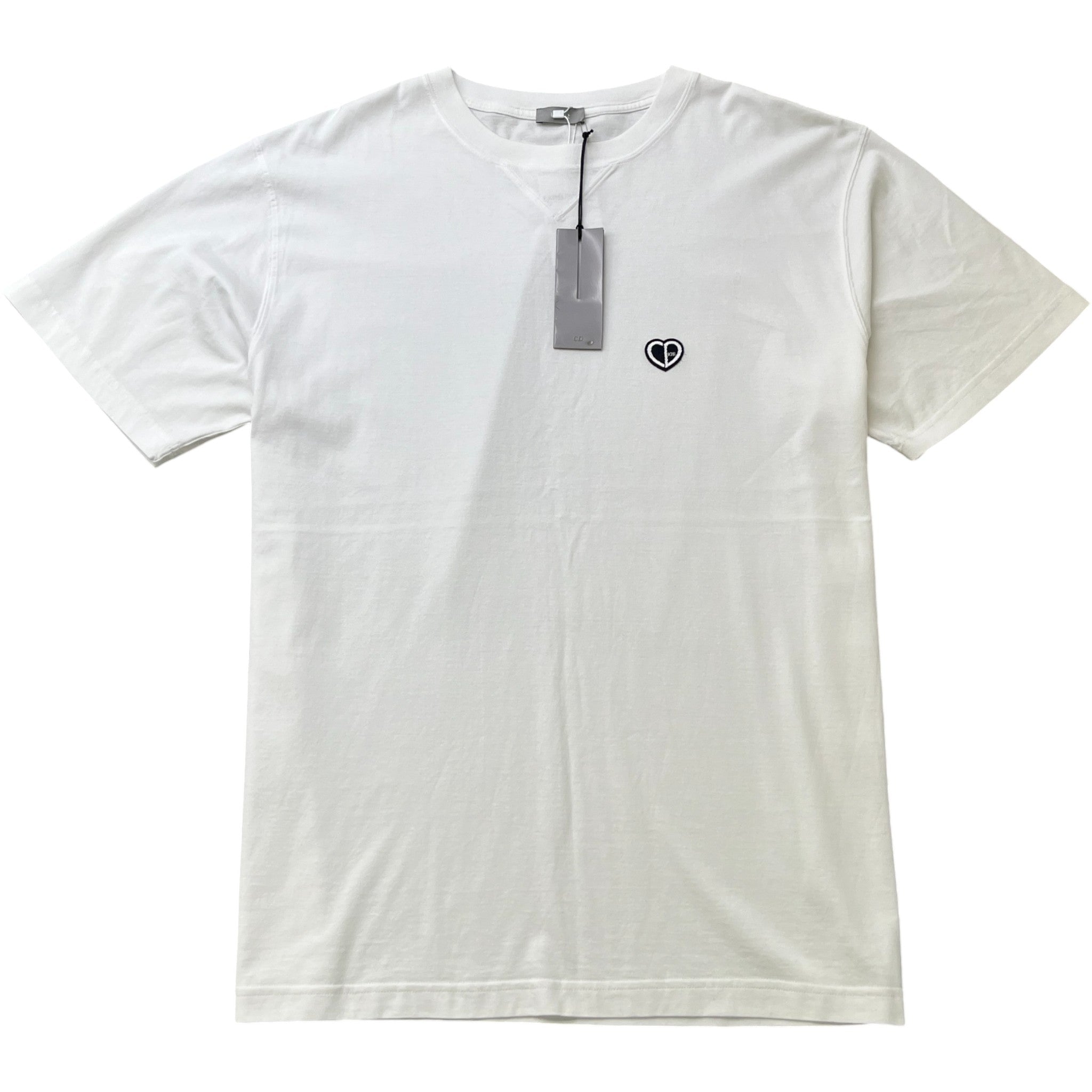 Men's Cd Heart Patch Logo T-Shirt White Size XXL