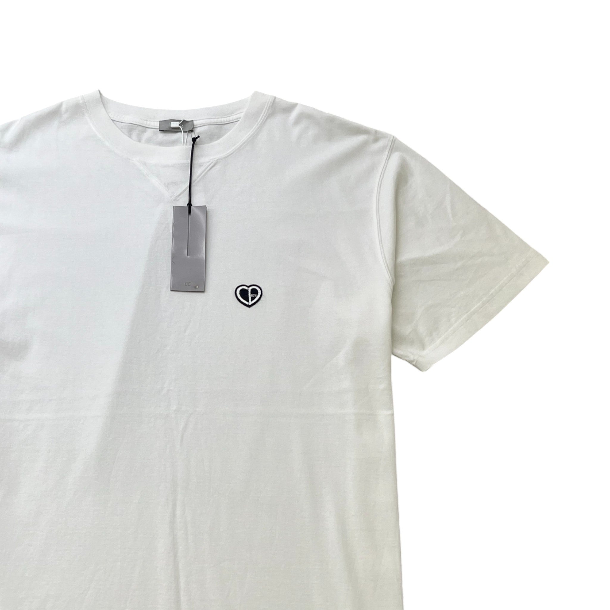 Men's Cd Heart Patch Logo T-Shirt White Size XXL