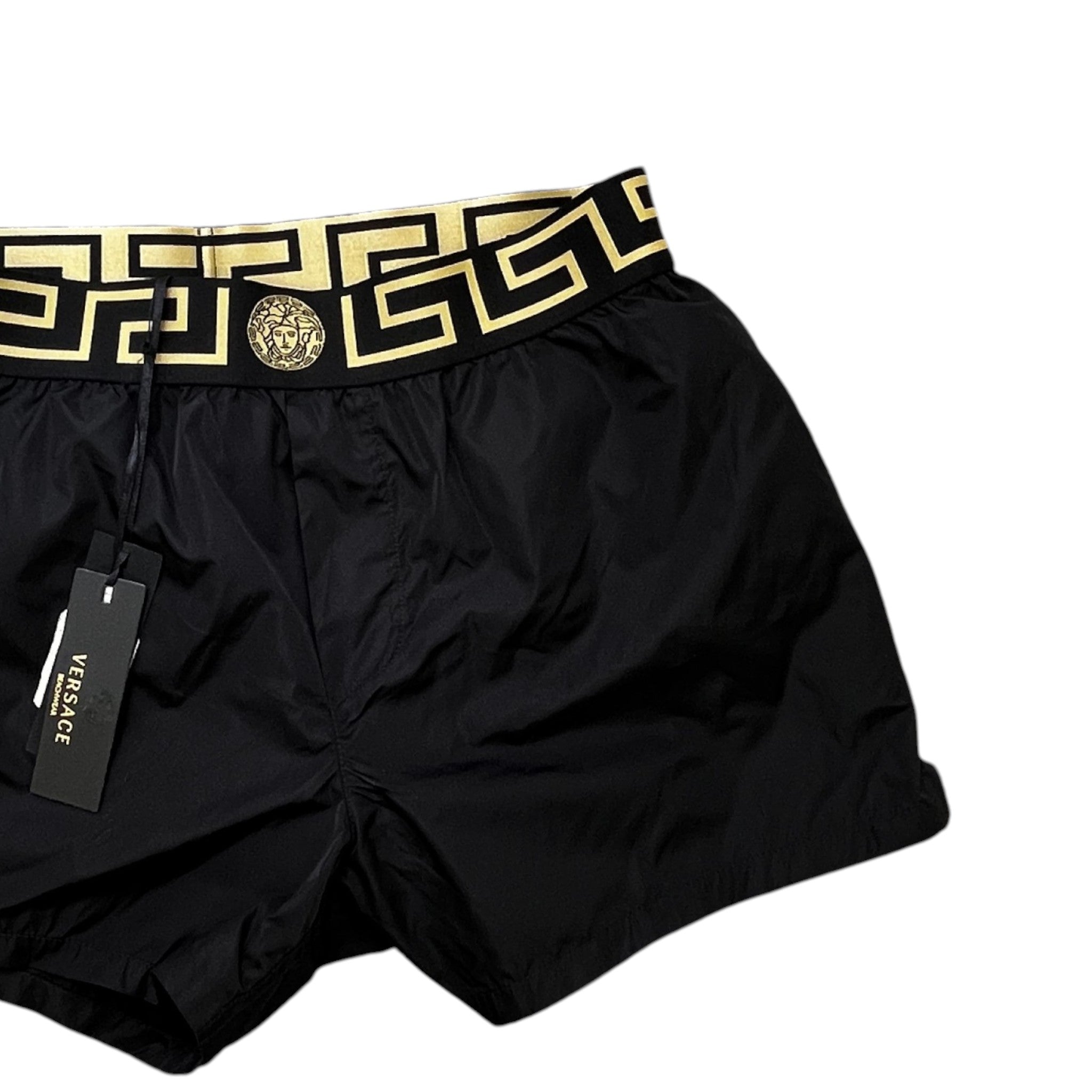 Men's Greca Border Swim Shorts Black Size M